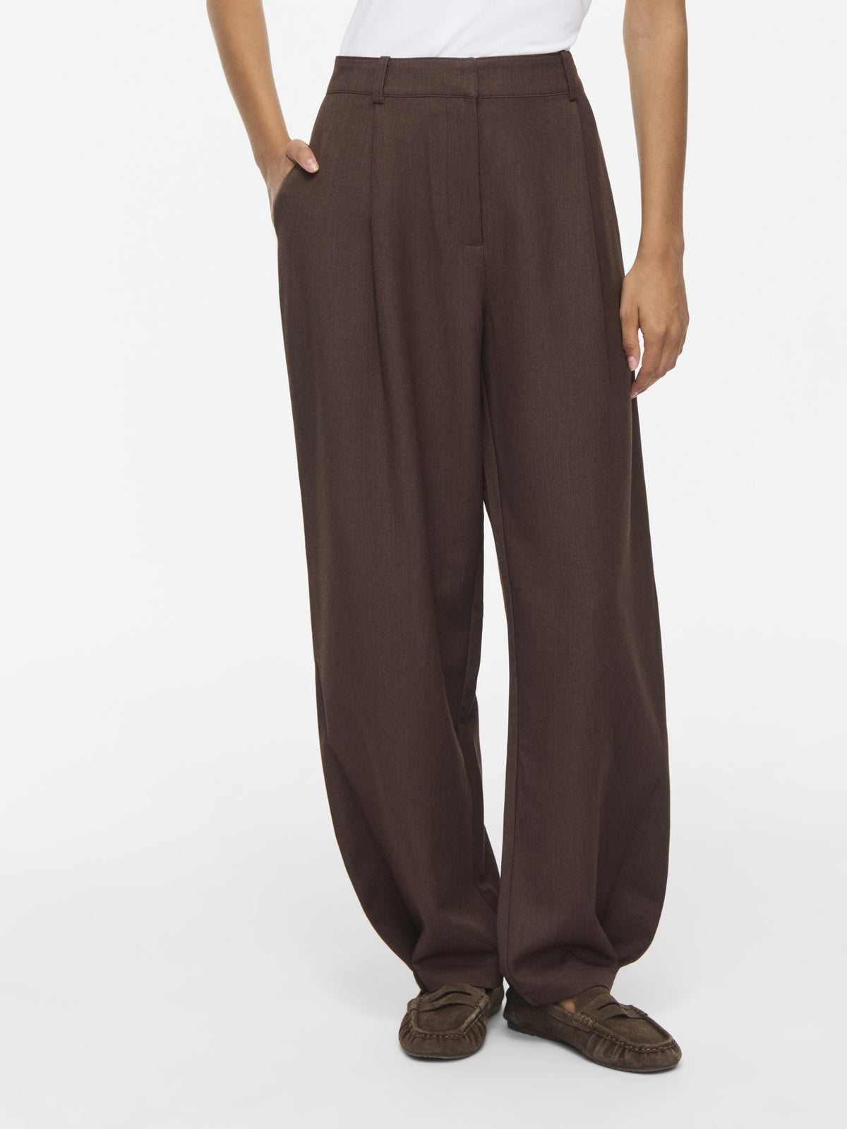 Vila Damen Hosen Coffee Bean/Mel