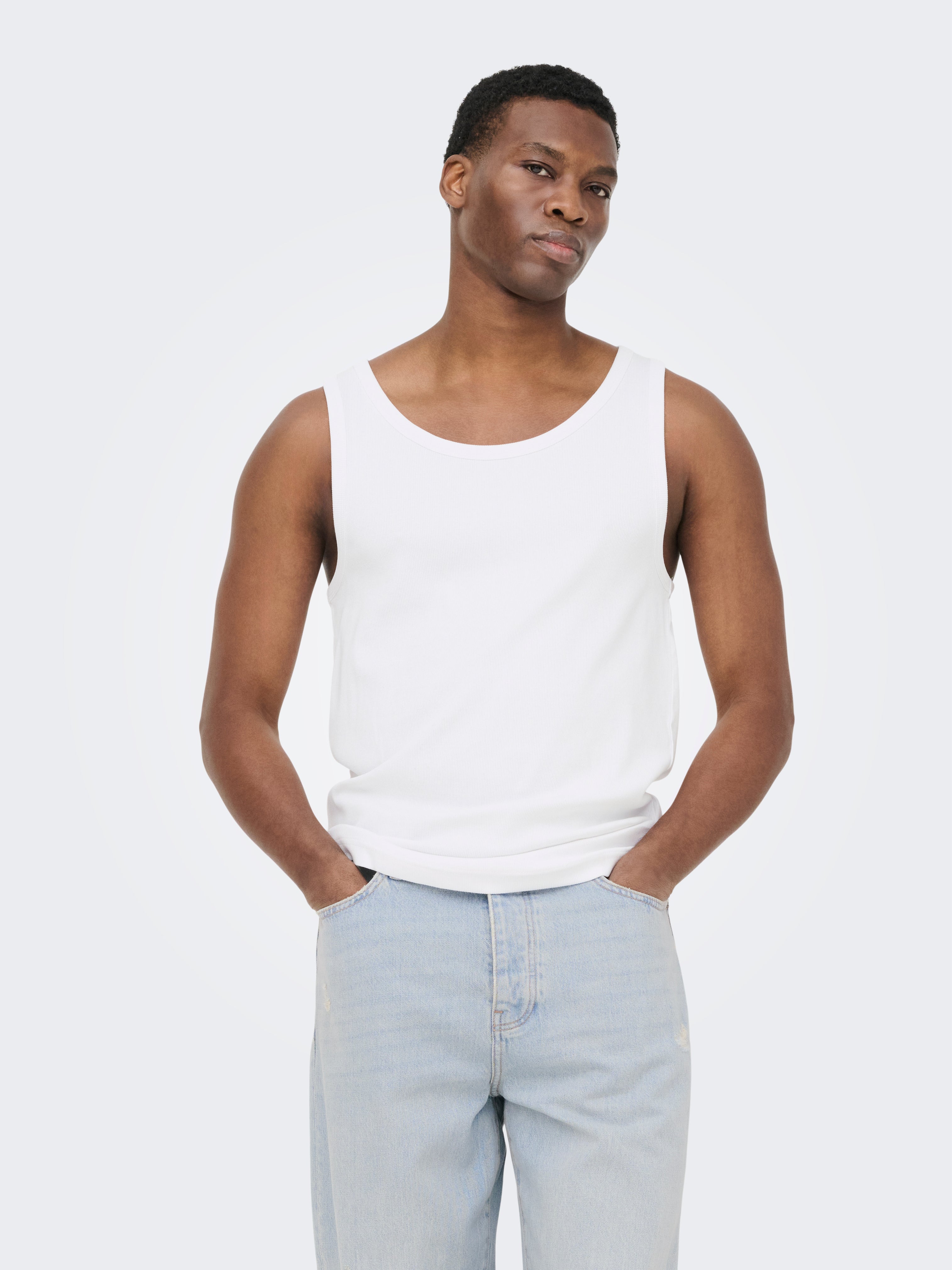 Only & Sons Herren T-Shirts kurz Bright White