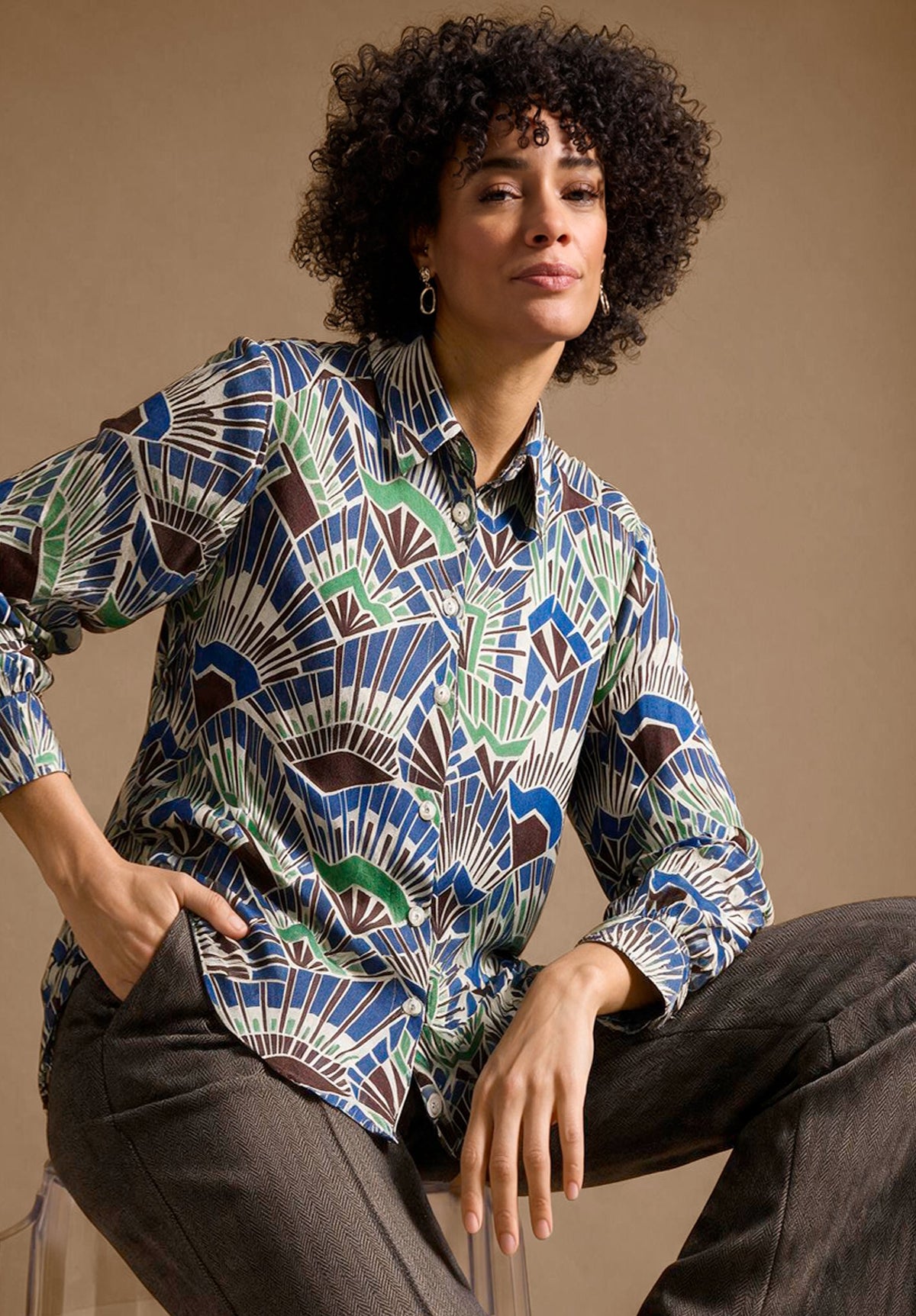 Bianca Damen Blusen Brown Mix