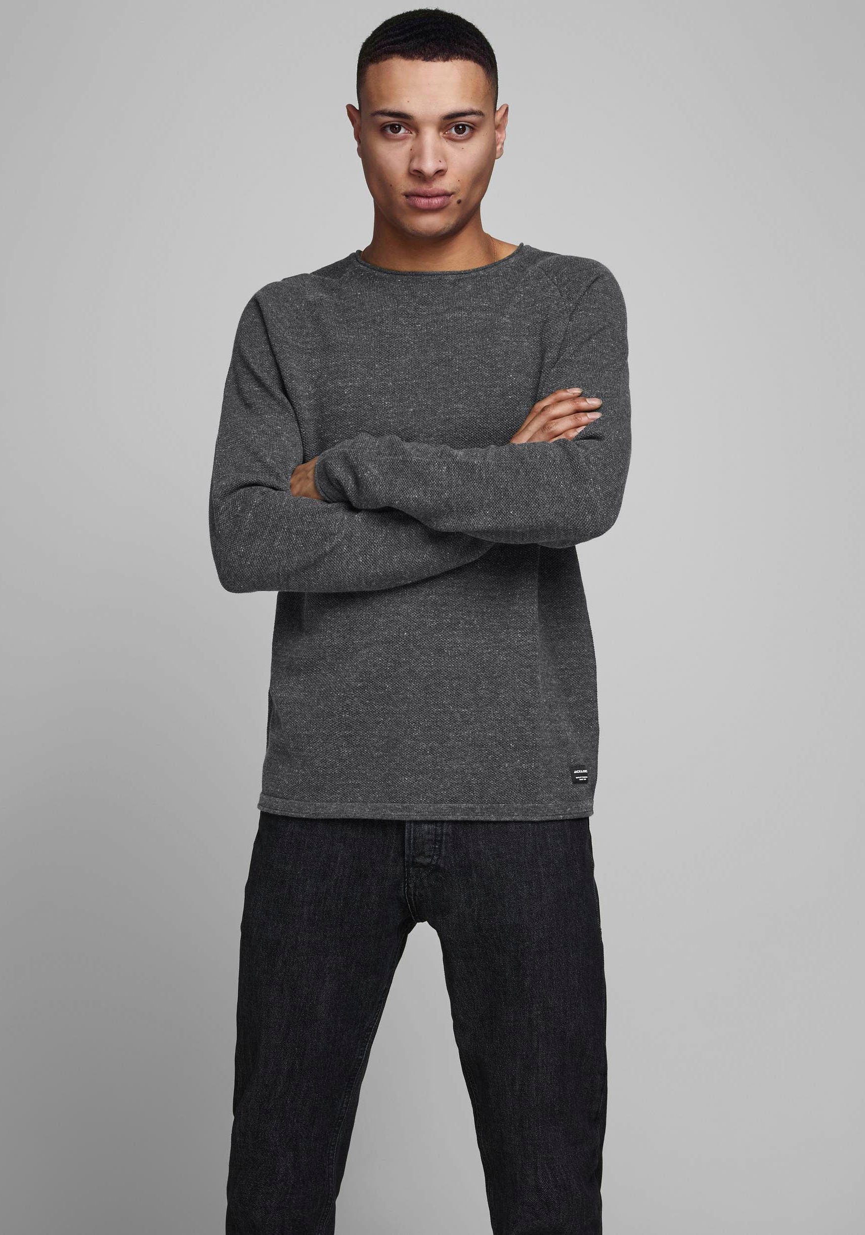 Jack & Jones Herren Pullover Dark Grey Melan
