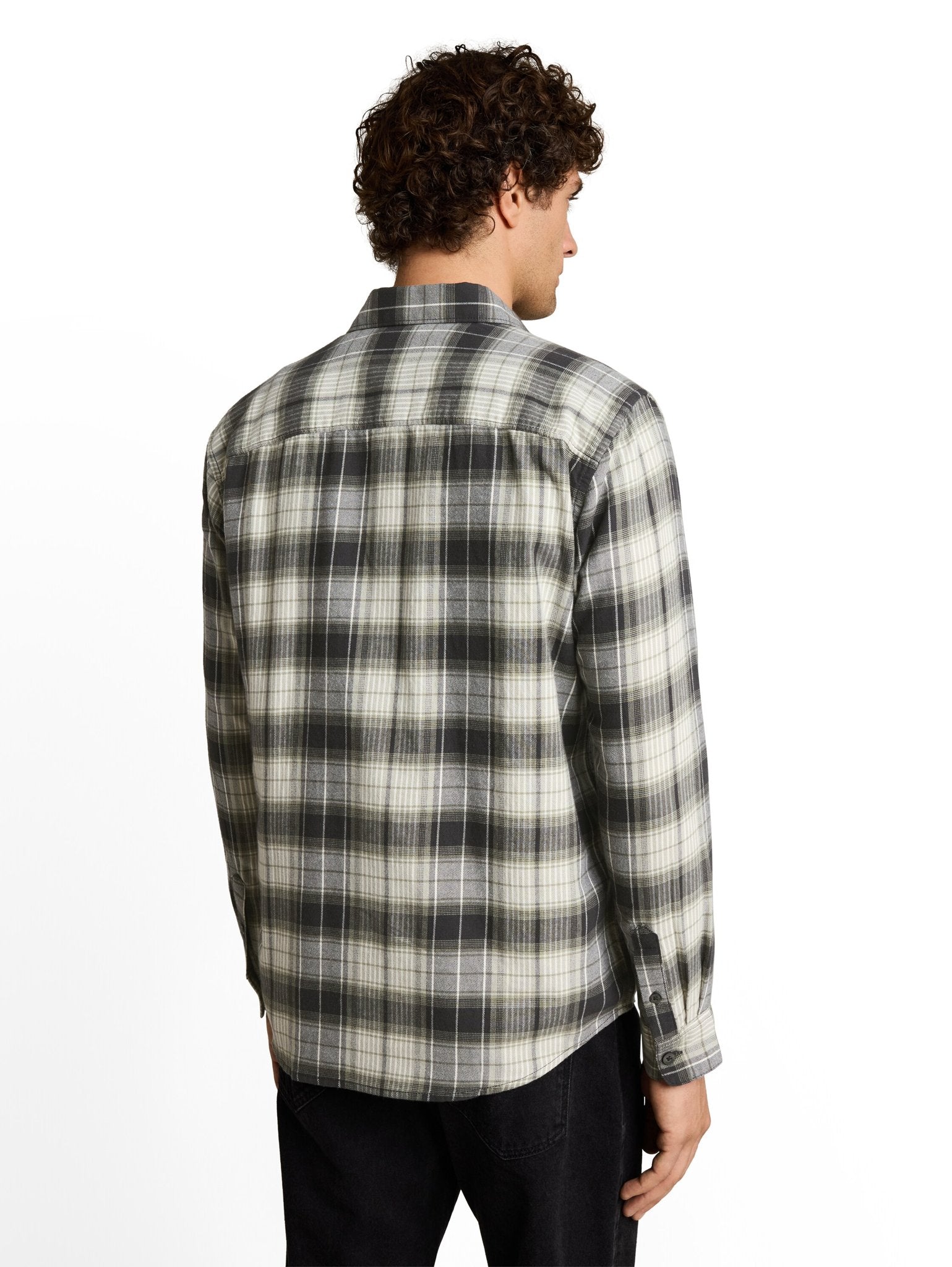 Tom Tailor denim Herren Hemden lang Coal Grey Green