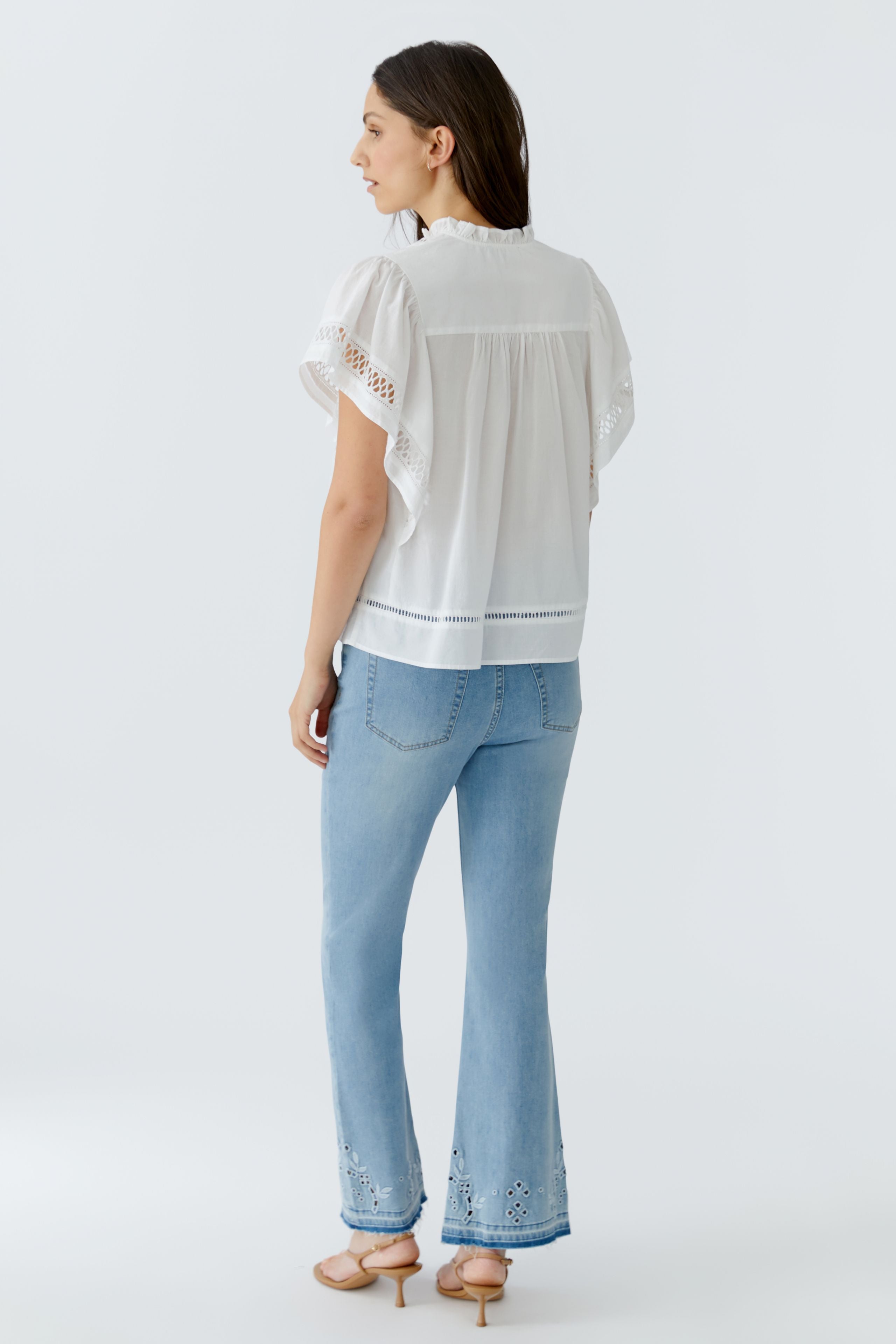 Oui Damen Blusen Optic Whit