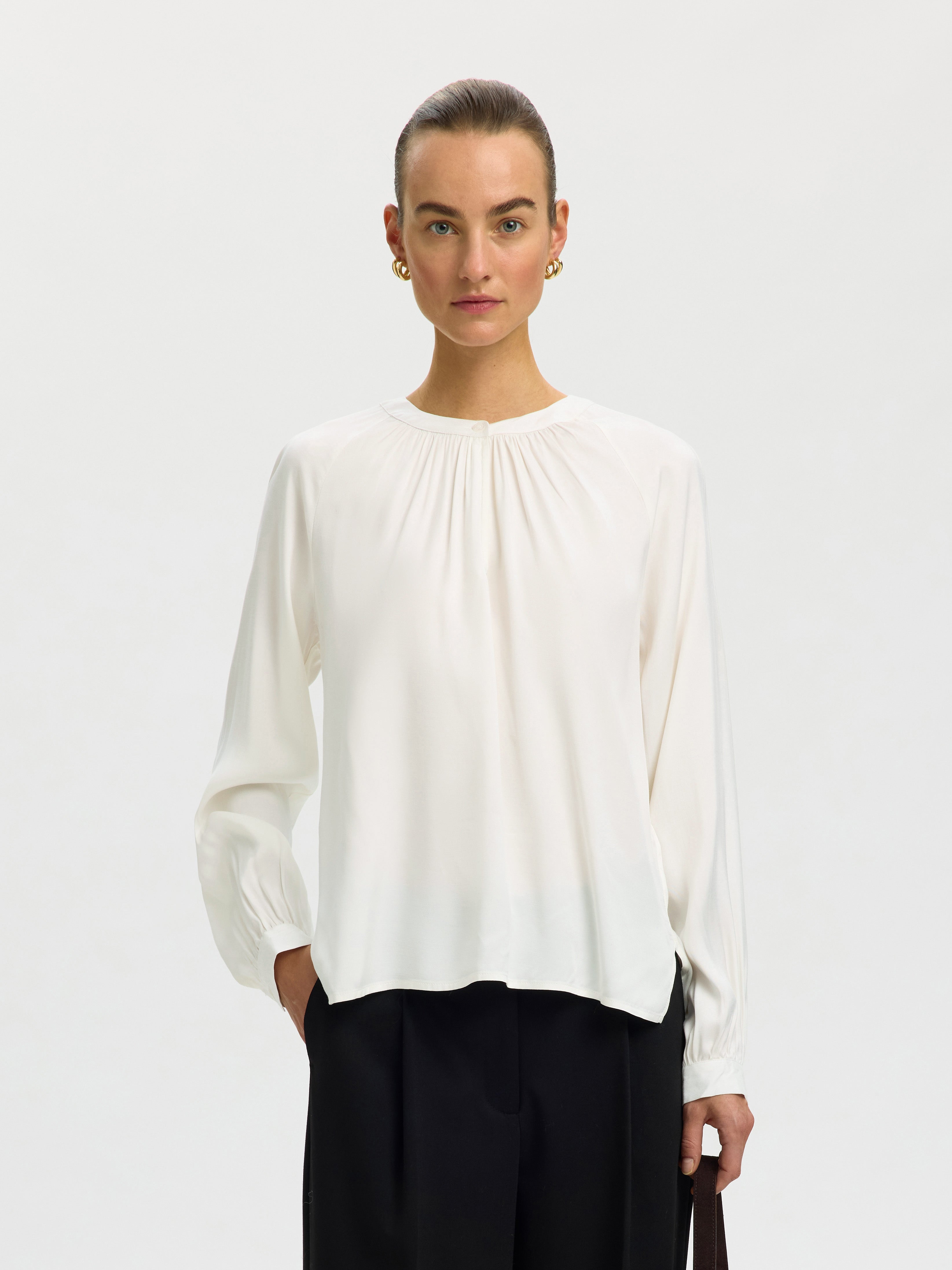 Selected Femme Damen Blusen Egret