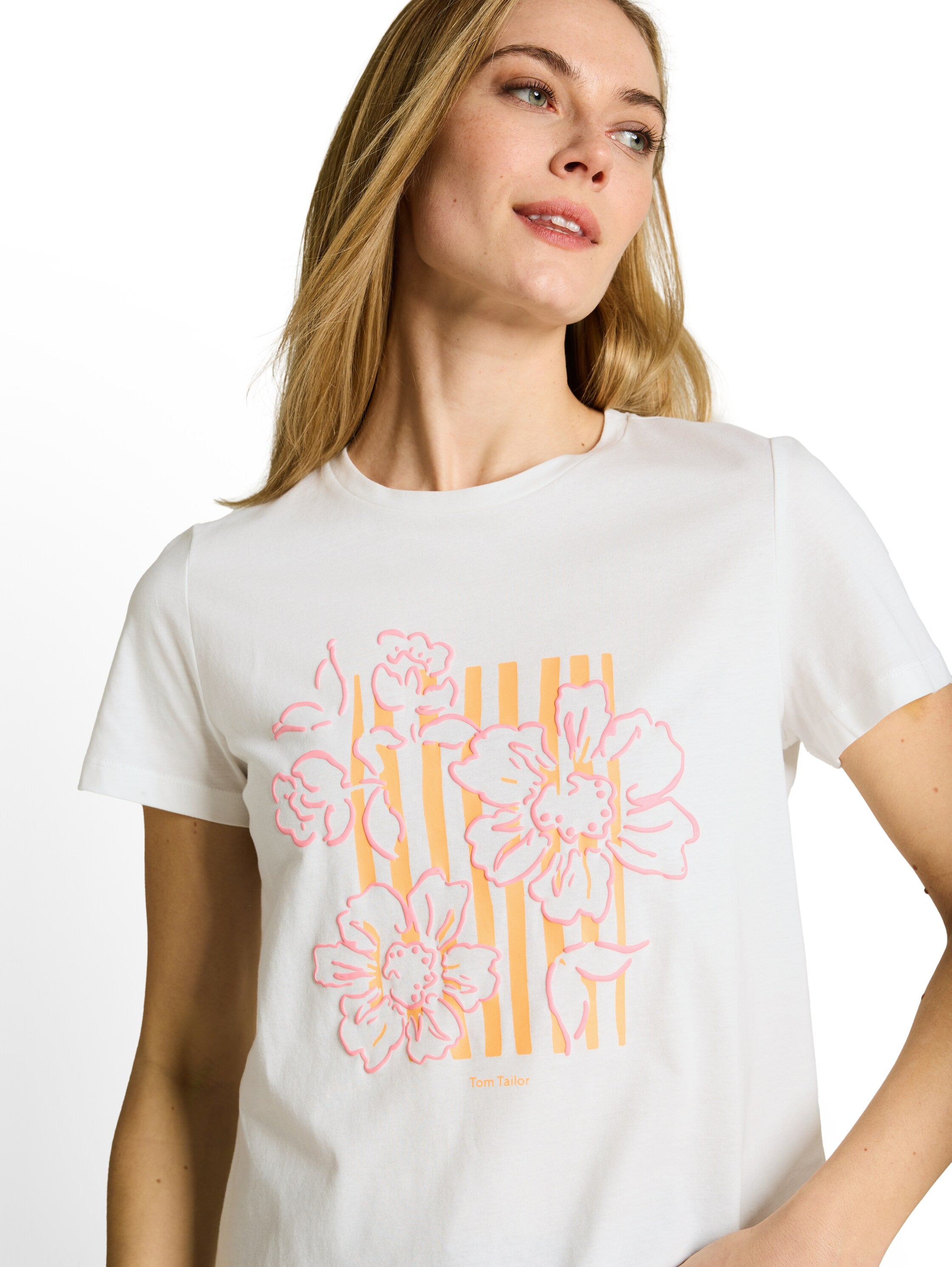 Tom Tailor Damen T-Shirts Whisper White