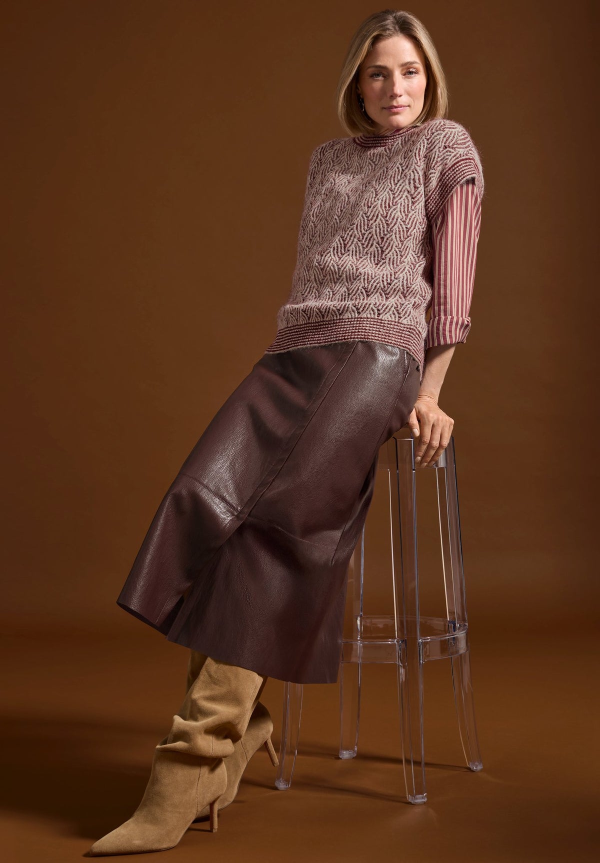 Bianca Damen Pullover Red Mix