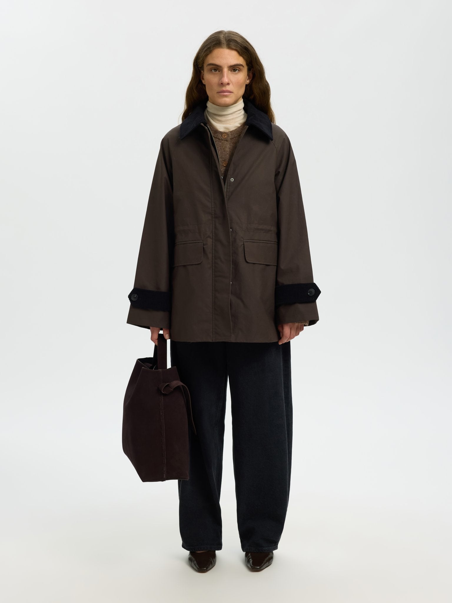 Selected Femme Damen Strickjacken Dachshund/Melan