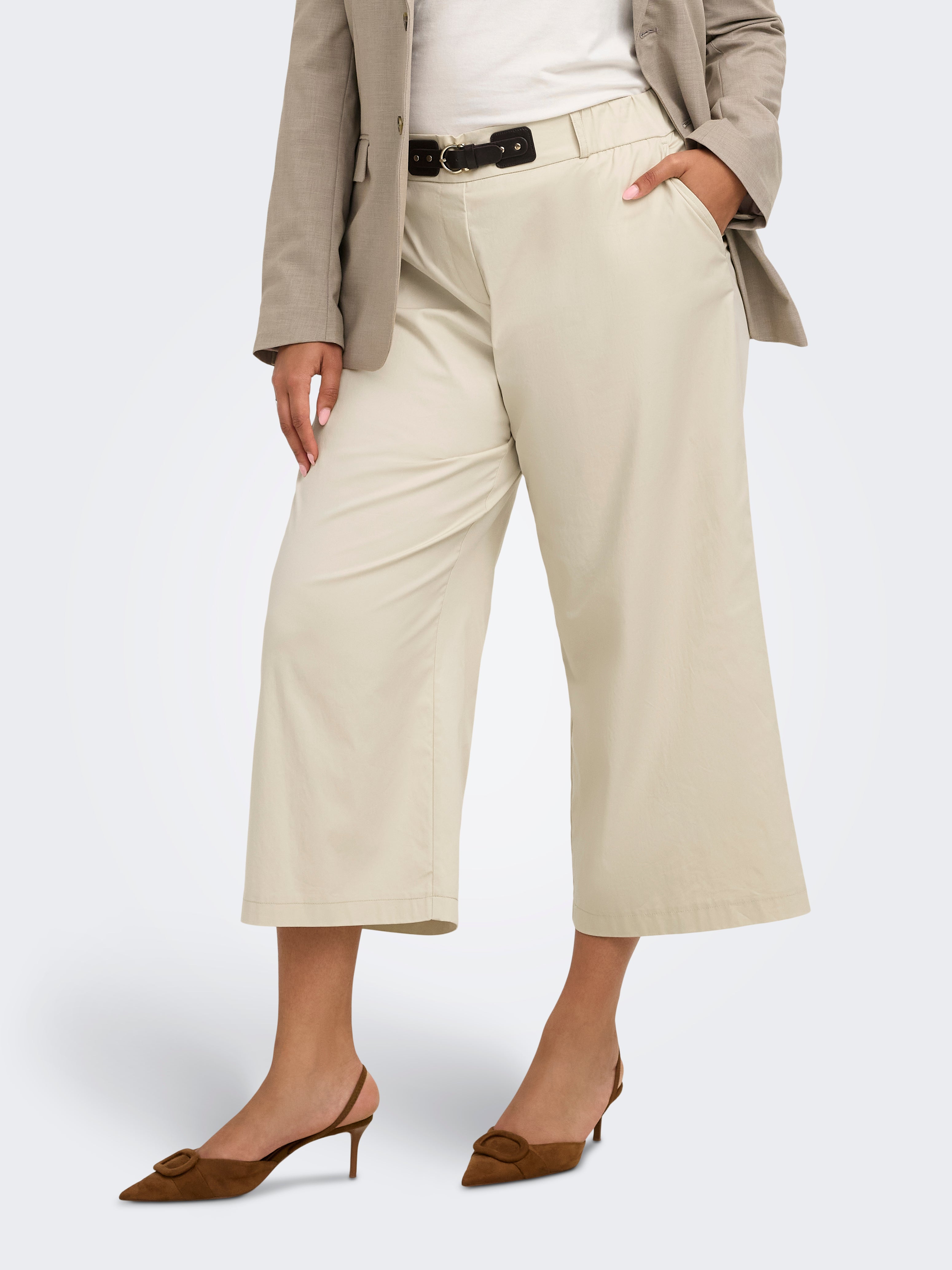Only Caramkoma Damen Hosen Oatmeal