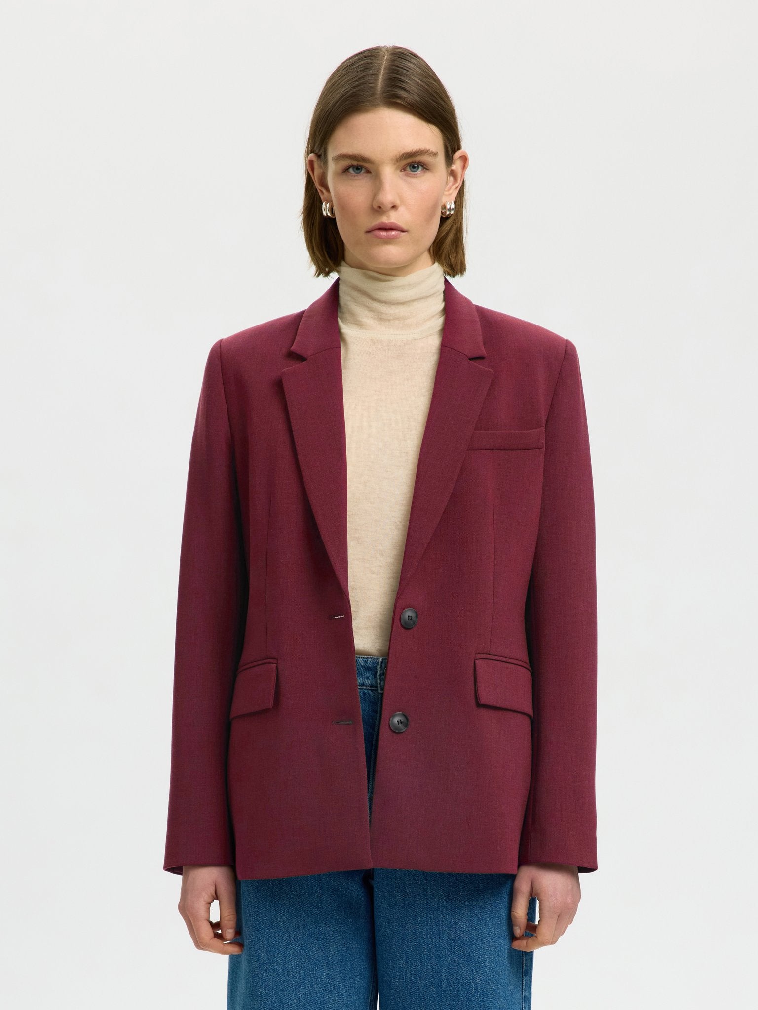 Selected Femme Damen Blazer Tawny Port/Mela
