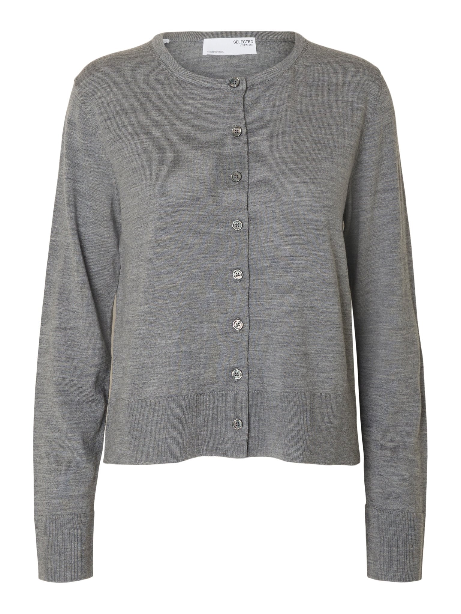 Selected Femme Damen Strickjacken Medium Grey Mel