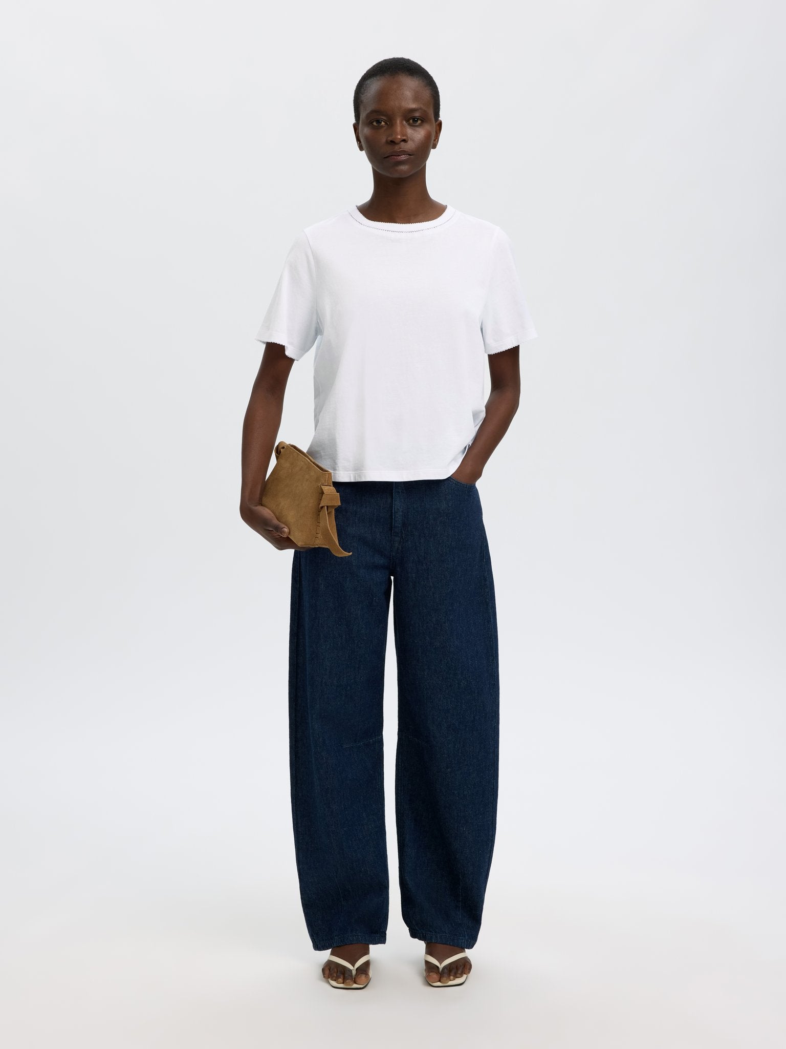 Selected Femme Damen T-Shirts Bright White