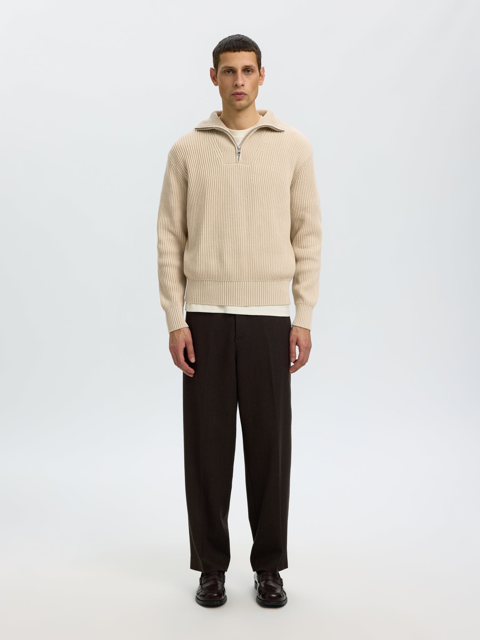 Selected homme Herren Pullover  Oatmeal