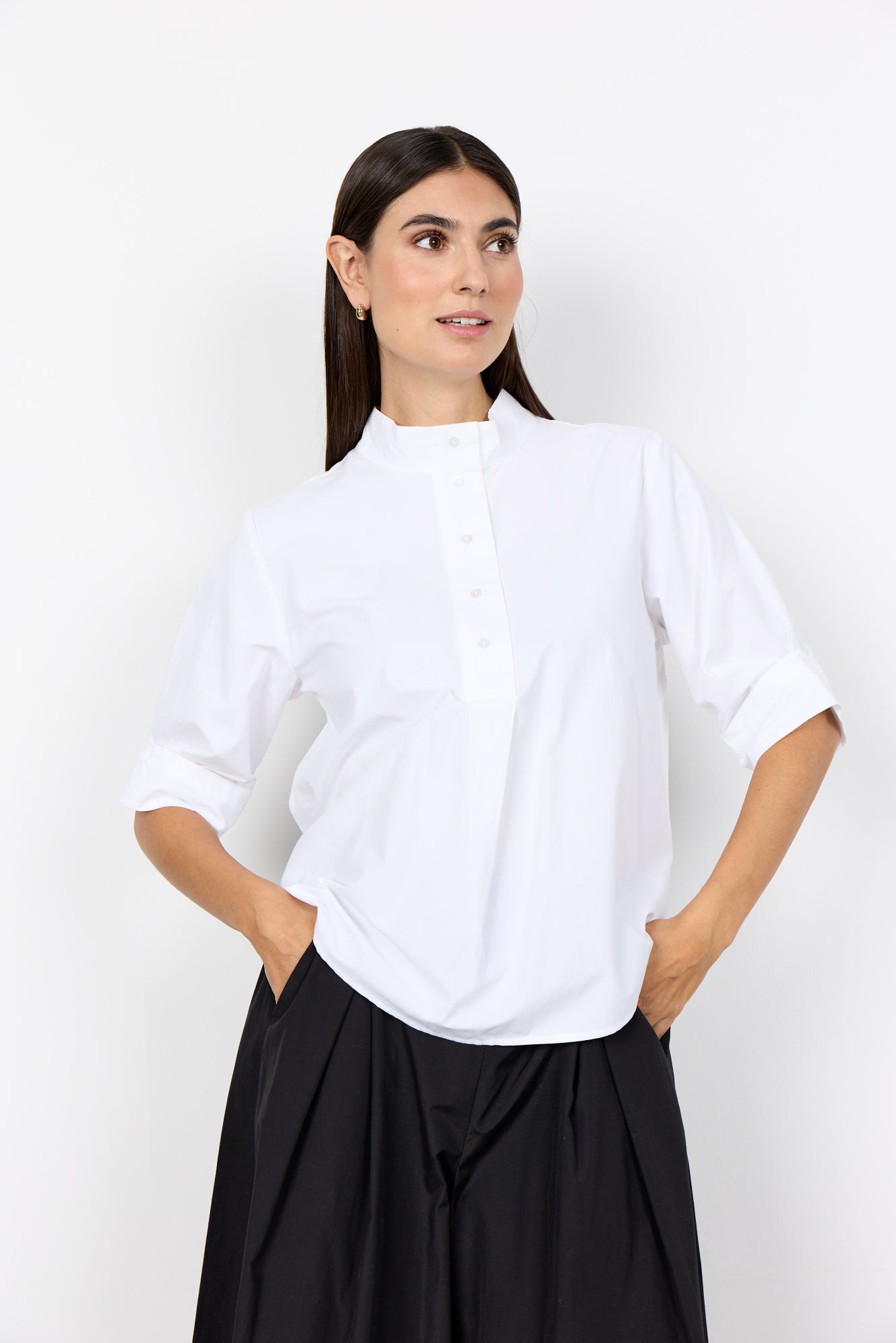 Soya Concept Damen Blusen kurz White