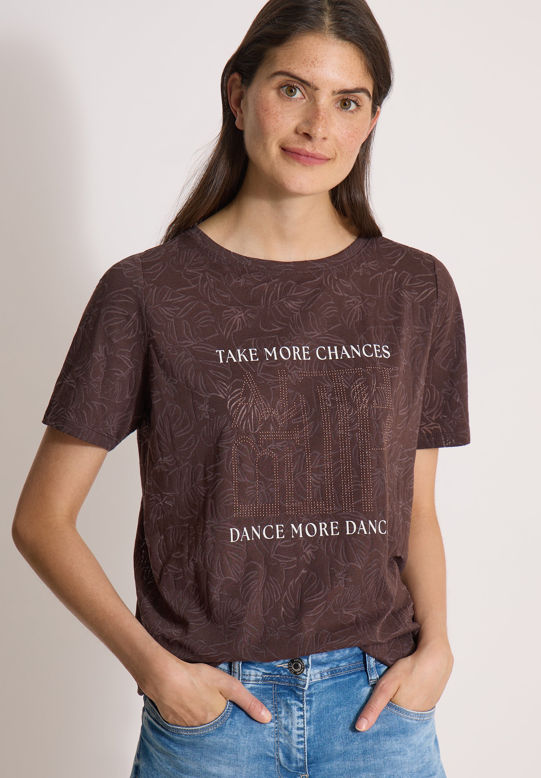 Cecil Damen T-Shirts  Brown Cac