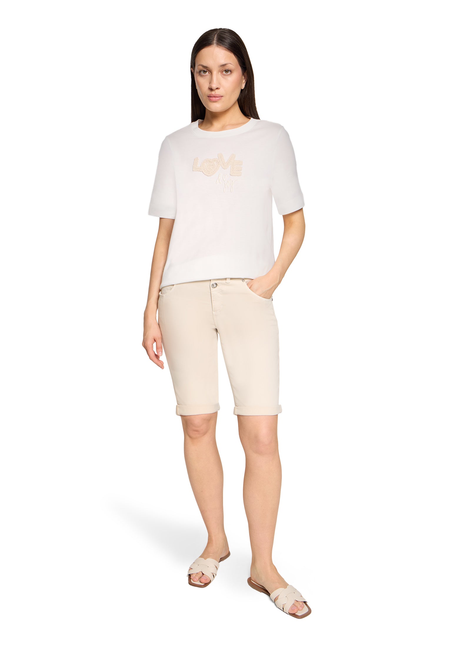 Cartoon Damen T-Shirts Patch Cream/Nat