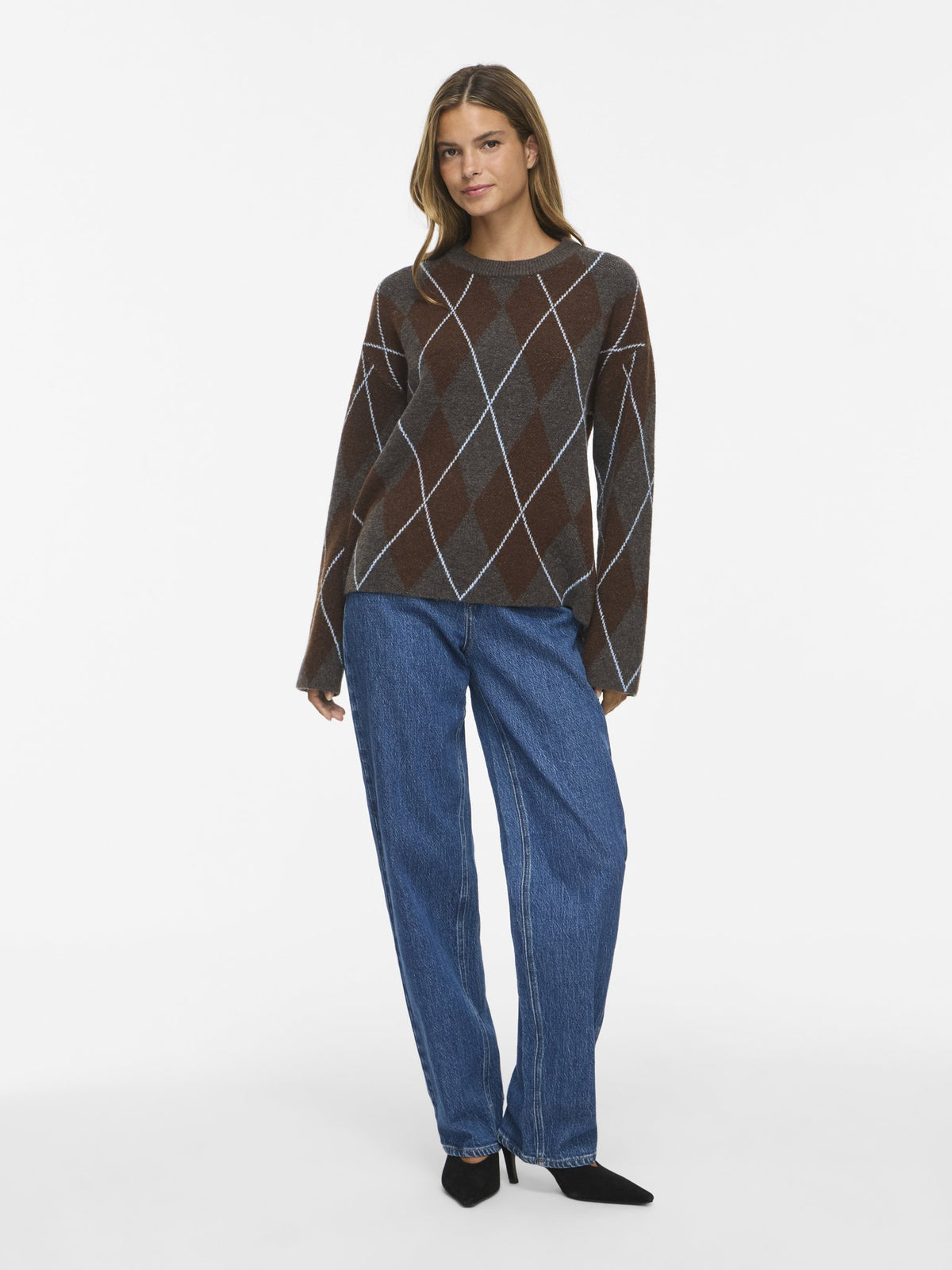 Vila Damen Pullover Dark Grey Melan