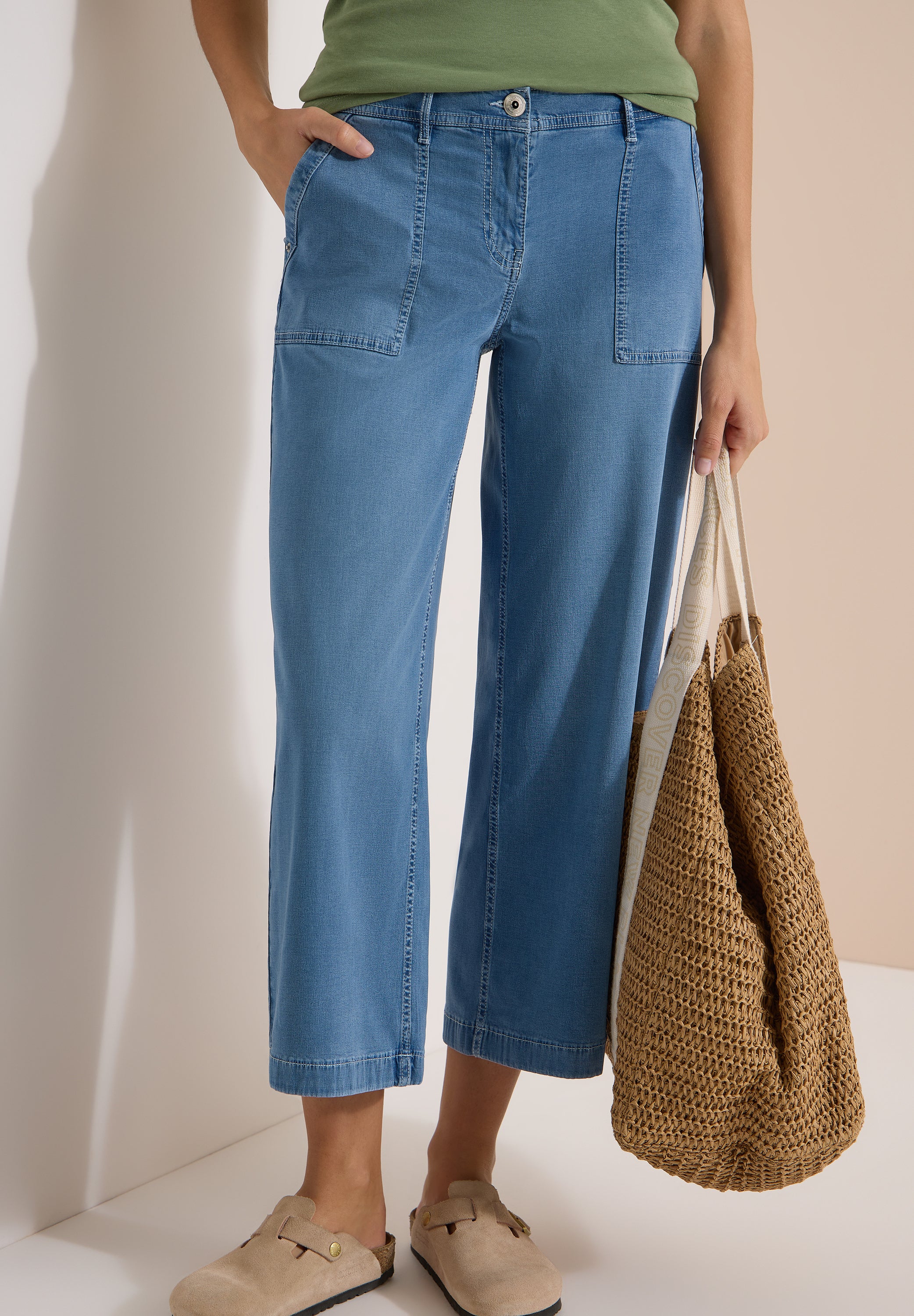 Cecil Damen Hosen Light Blu