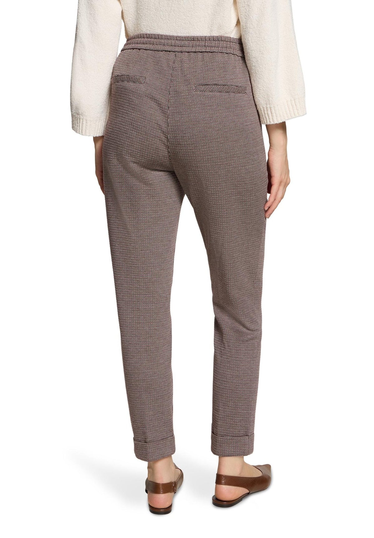 Betty & Co Damen Hosen Grey/Dark Red