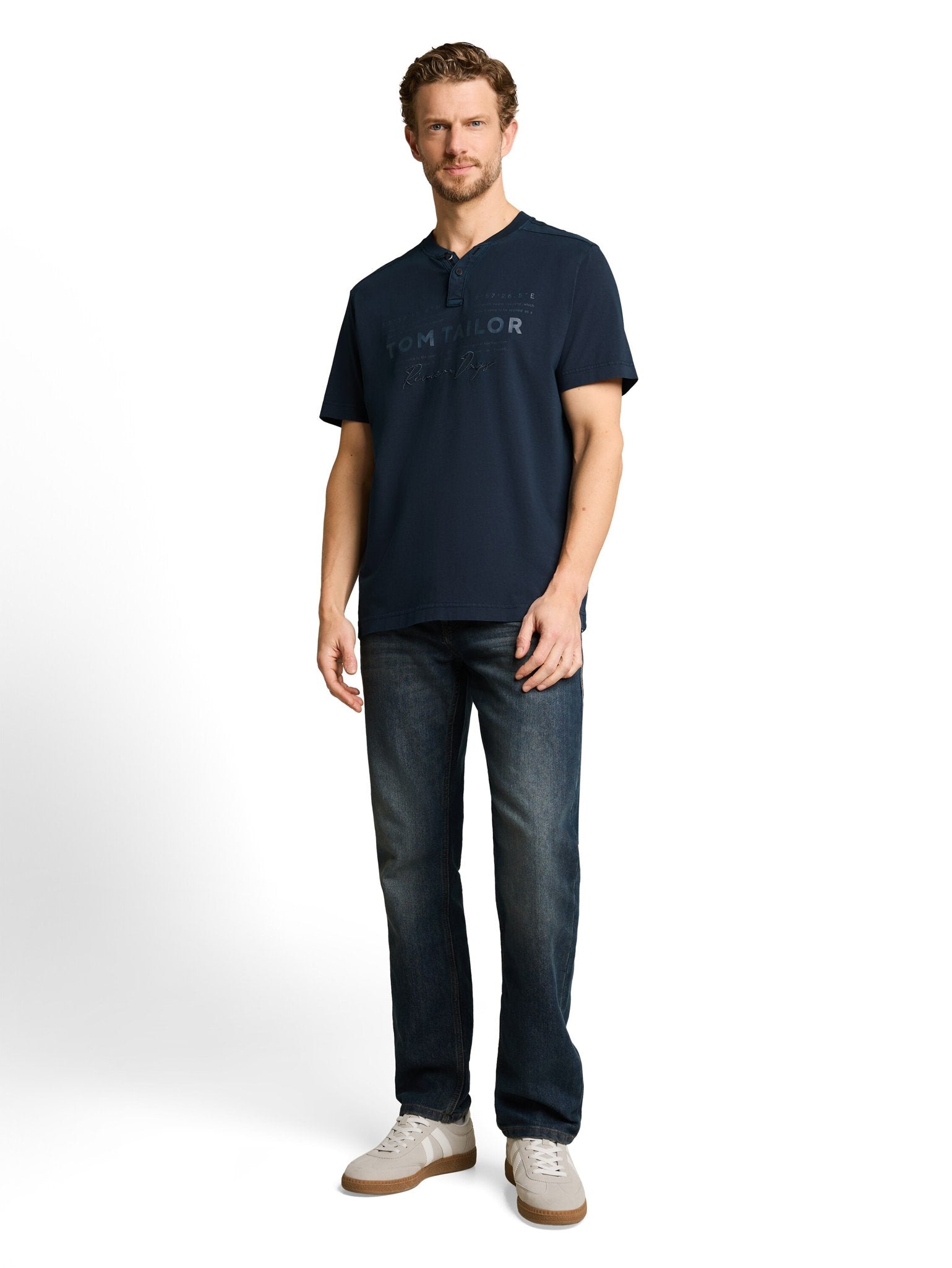 Tom Tailor Herren T-Shirts kurz Sky Captain Blu