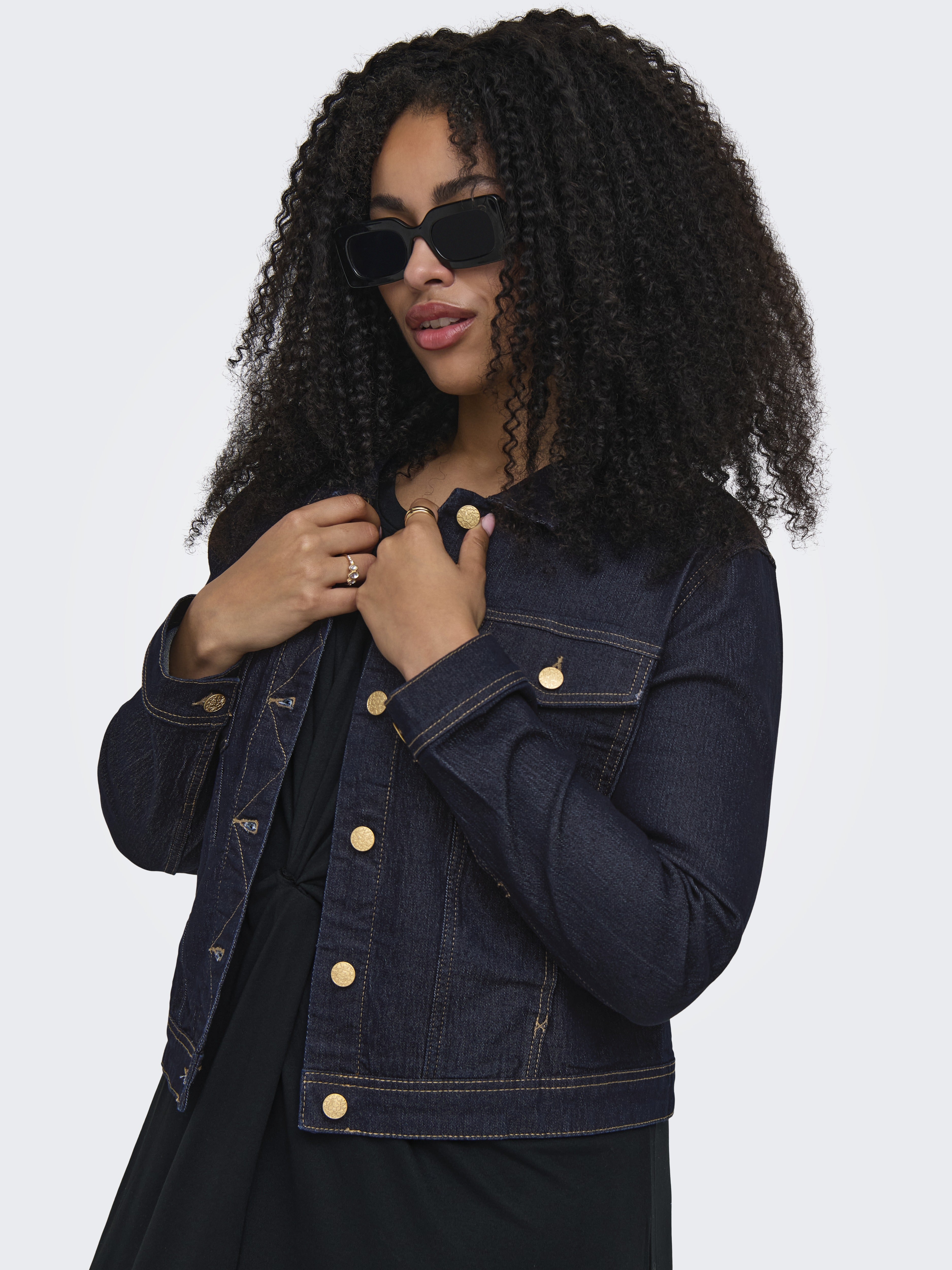 Only Carmakoma Damen Jacken Dark Blue Denim
