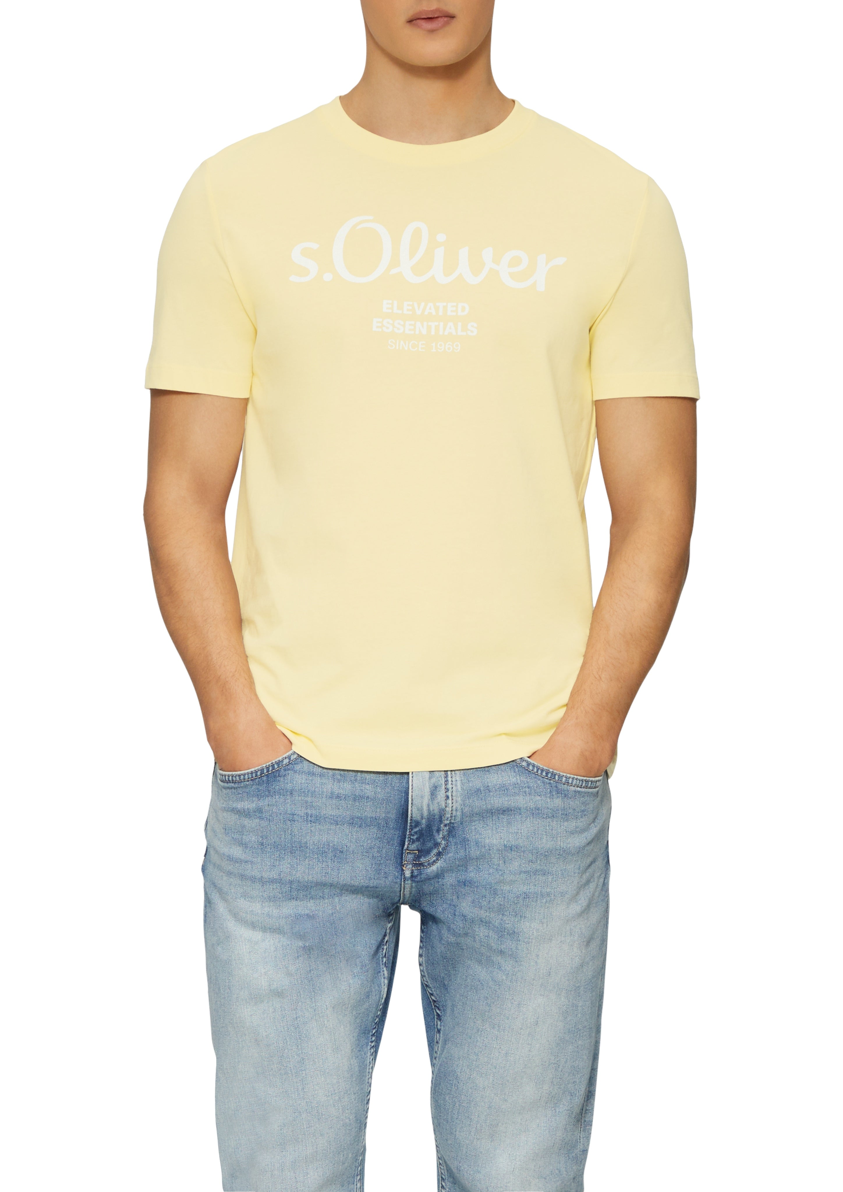 S. Oliver red Herren T-Shirts kurz Yellow