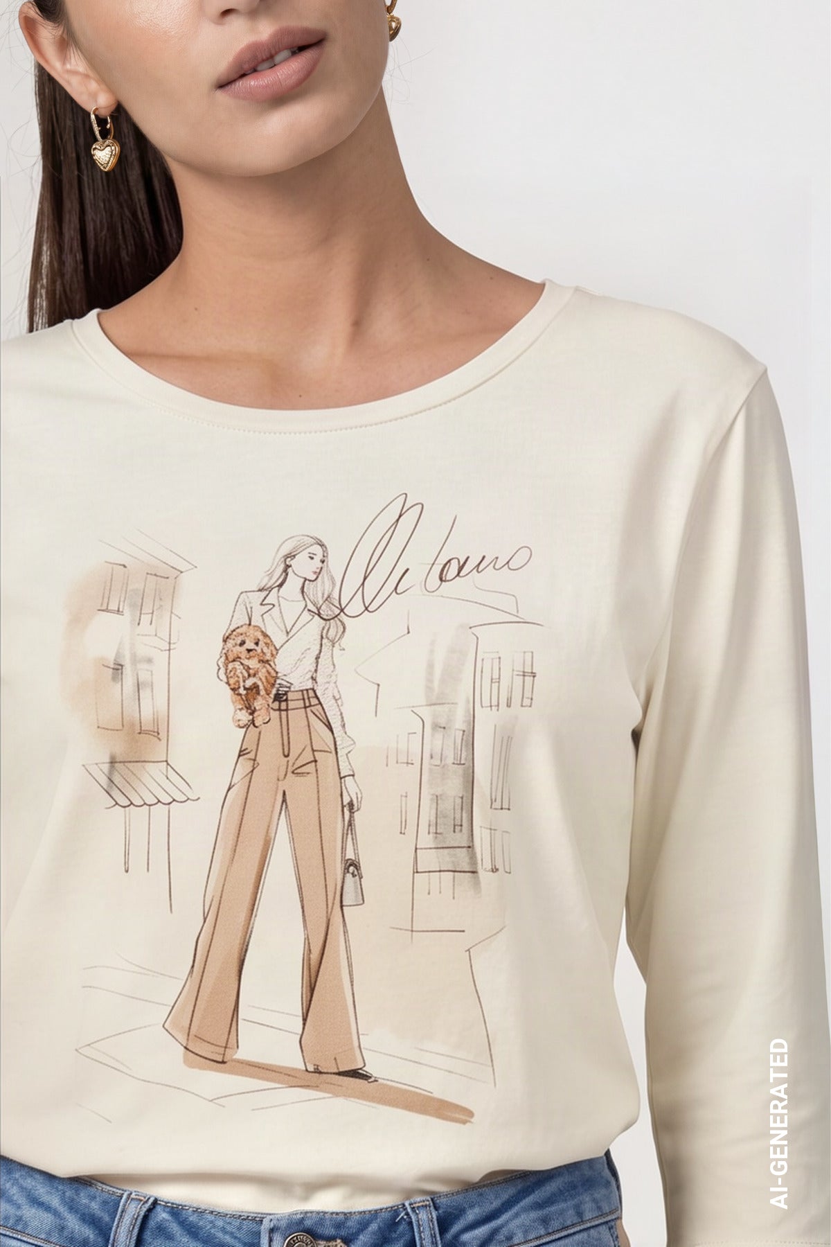 Monari Damen T-Shirts Antique Whi