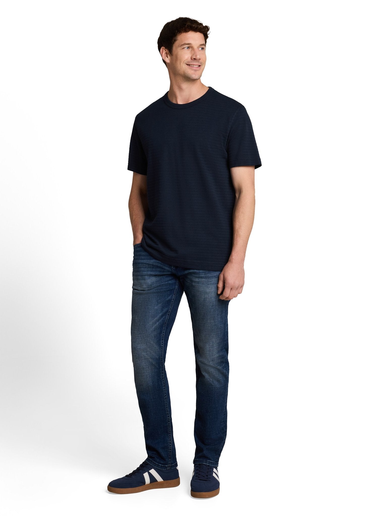 Tom Tailor Herren T-Shirts kurz Sky Captain Blu