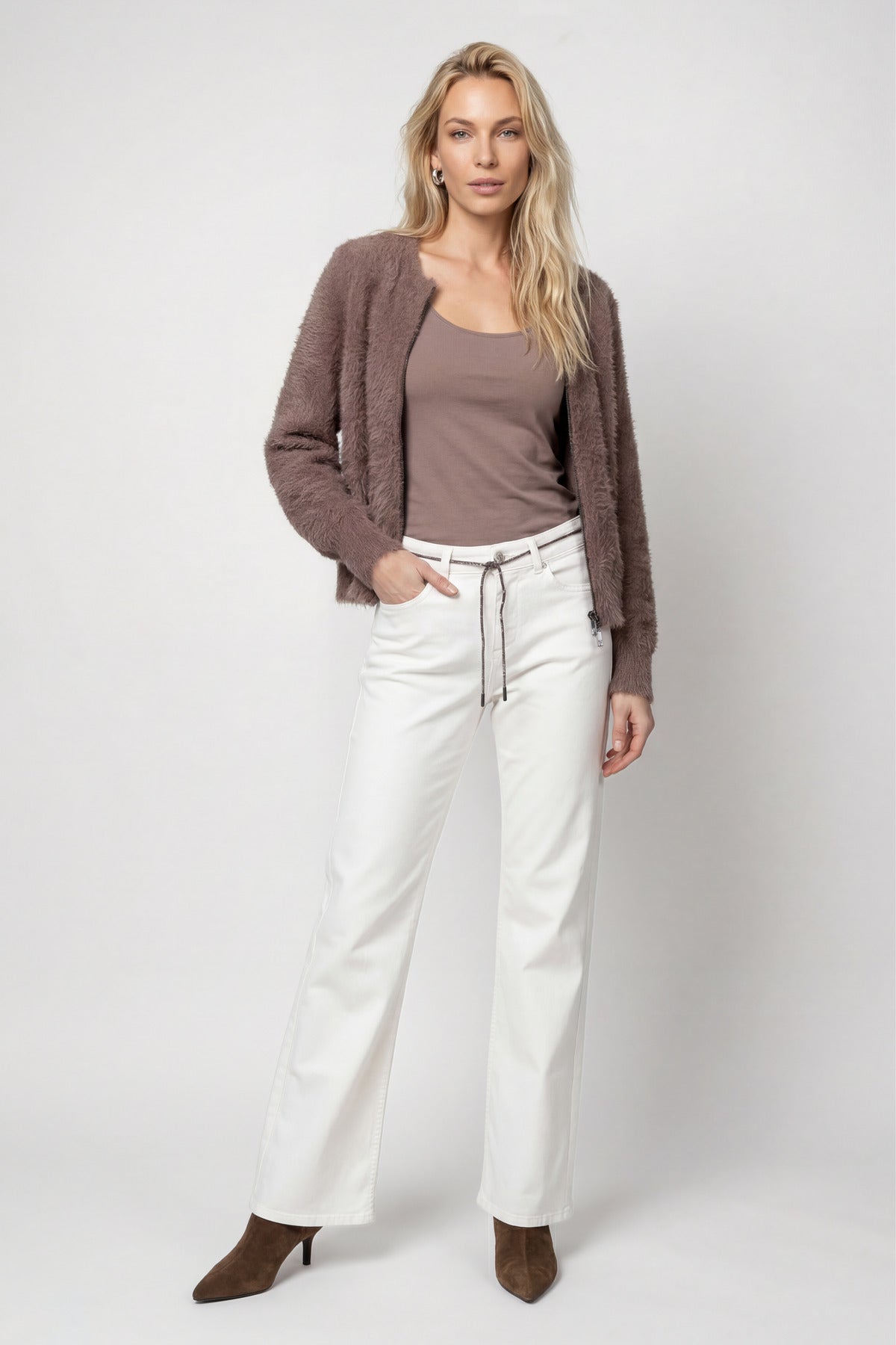 Monari Damen Strickjacken  Taupe
