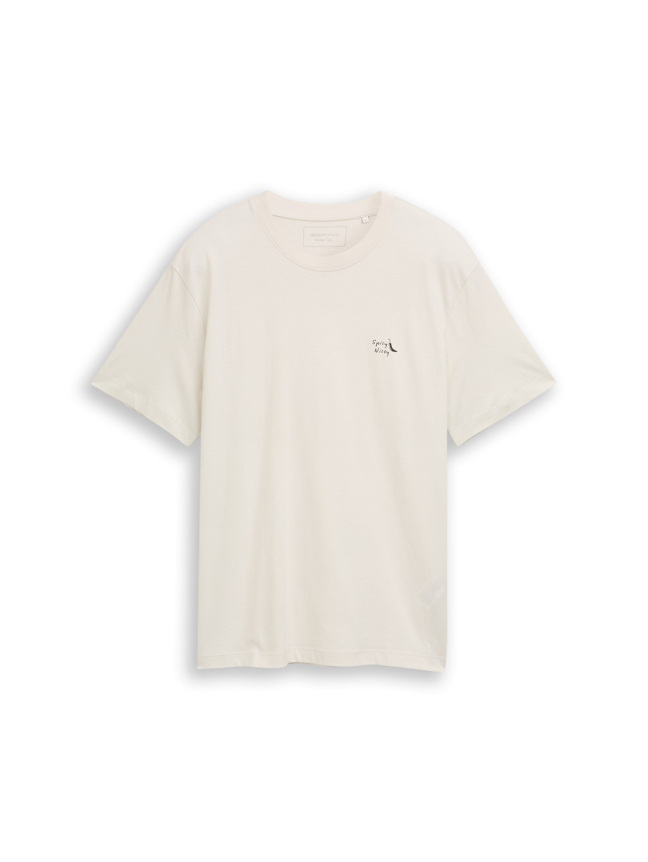 Tom Tailor denim Herren T-Shirts kurz Greyish White