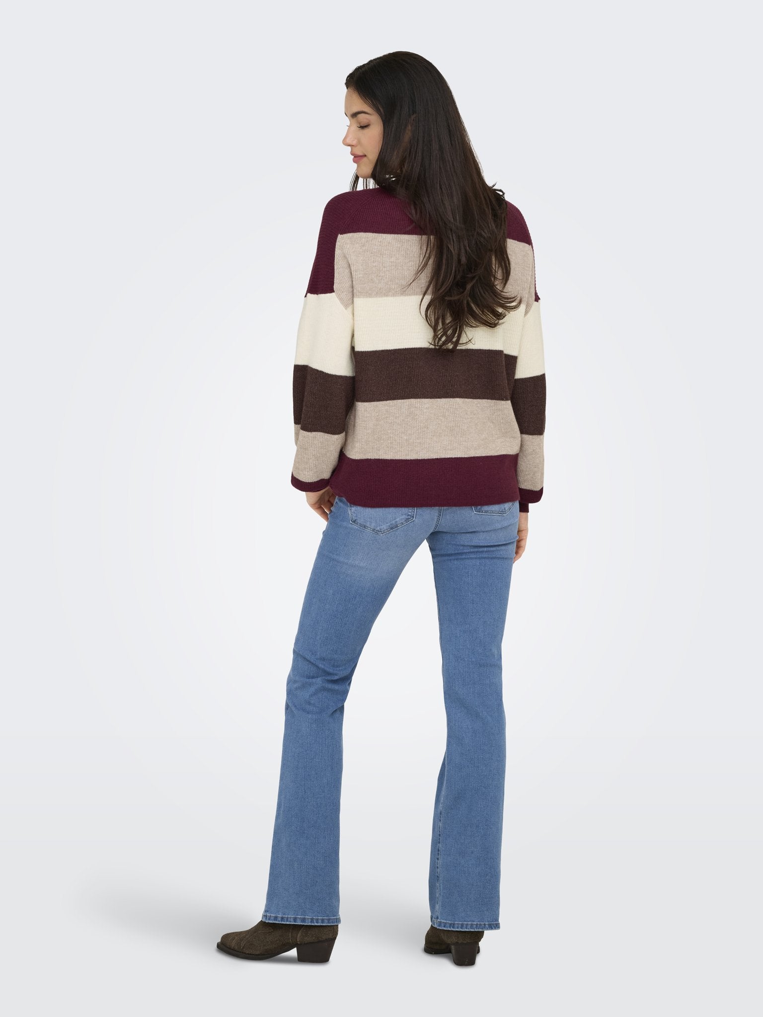 Only Damen Pullover Zinfandel/W. Wh