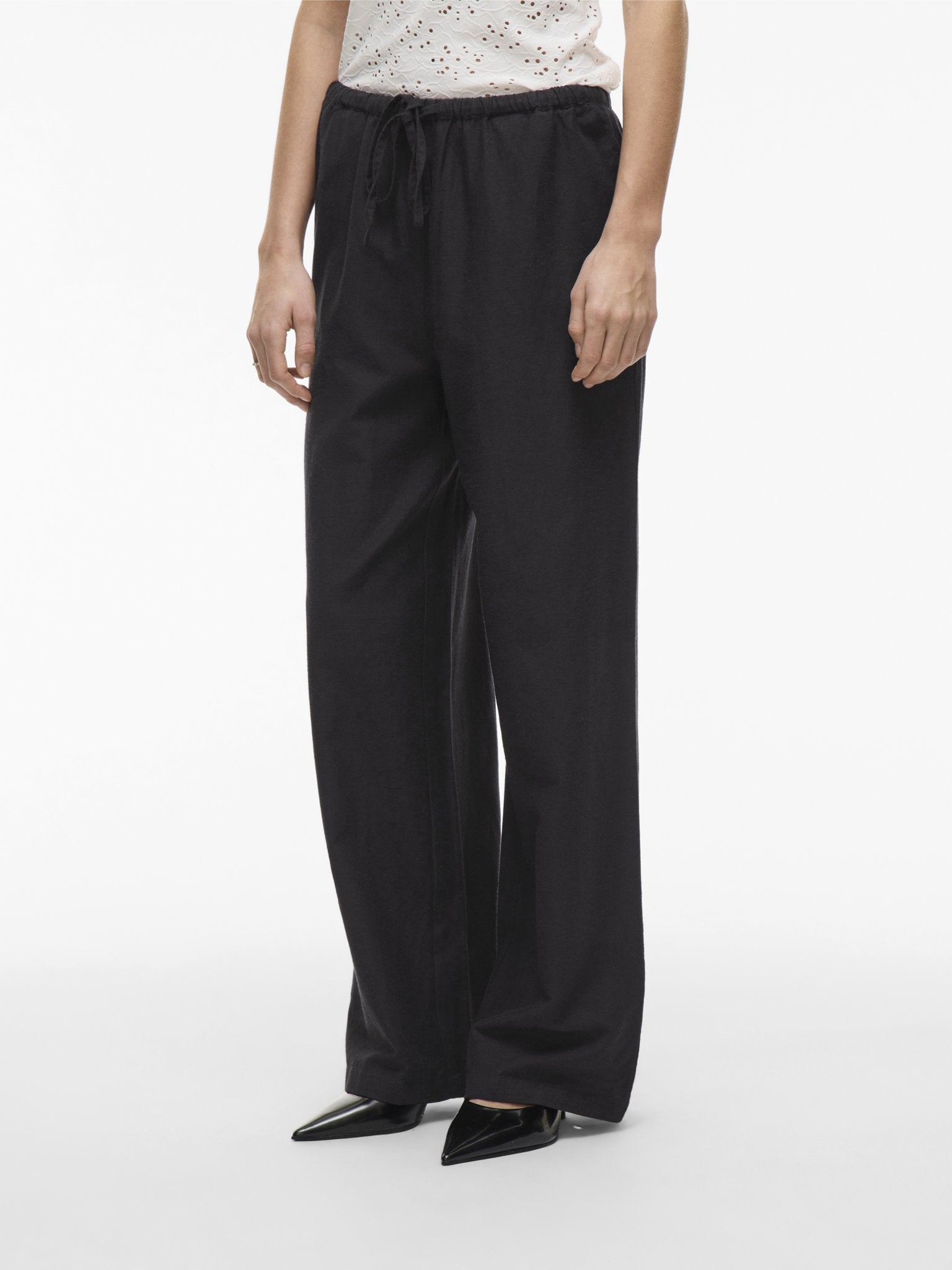 Vila Damen Hosen Black Beauty