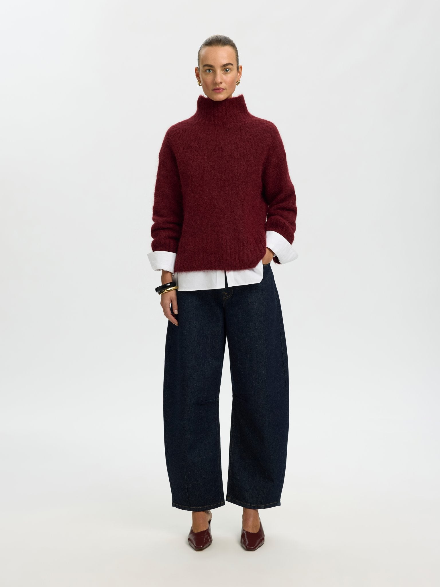 Selected Femme Damen Pullover Tawny Port