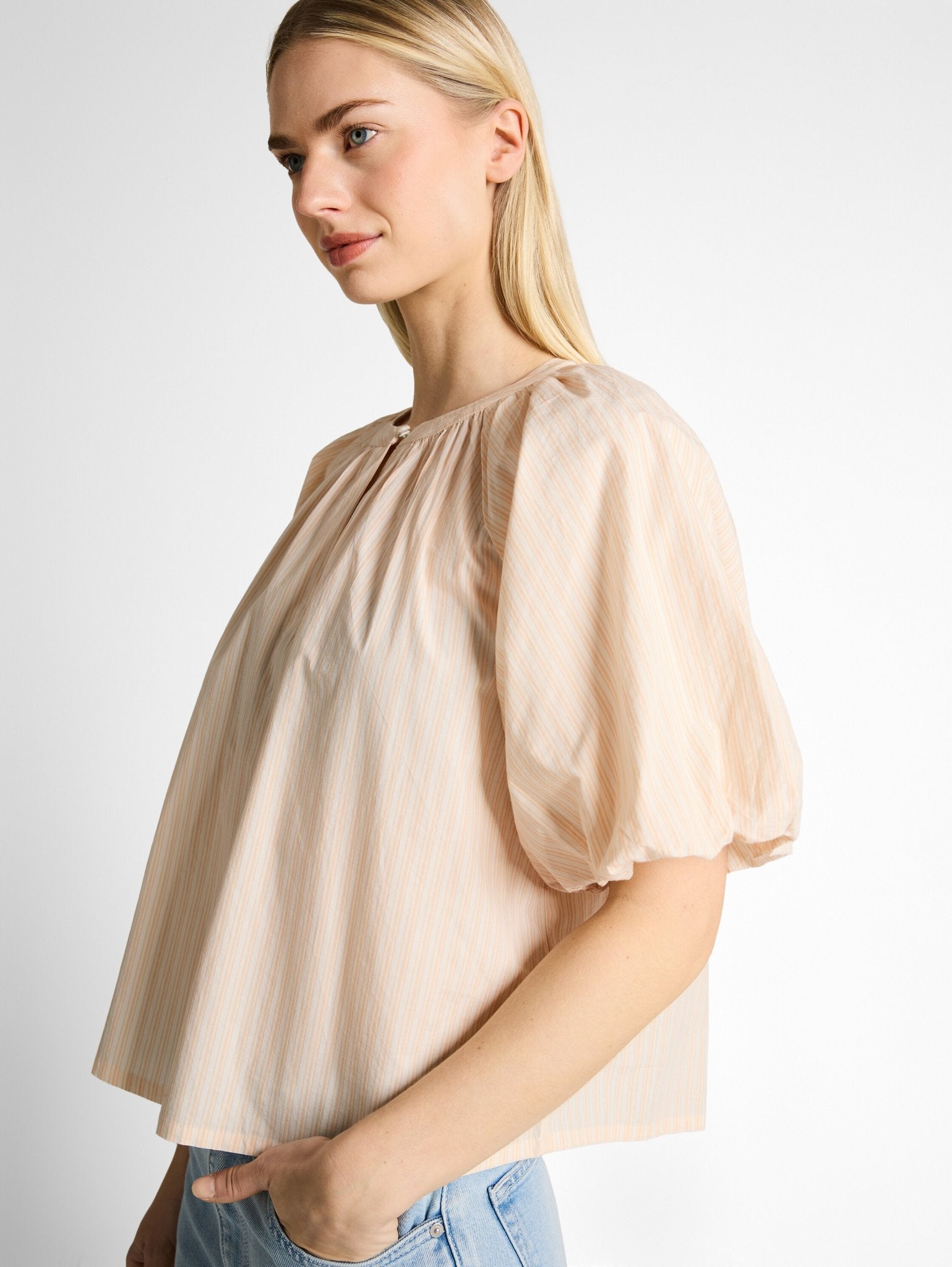 Tom Tailor denim Damen Blusen kurz White Apricot I