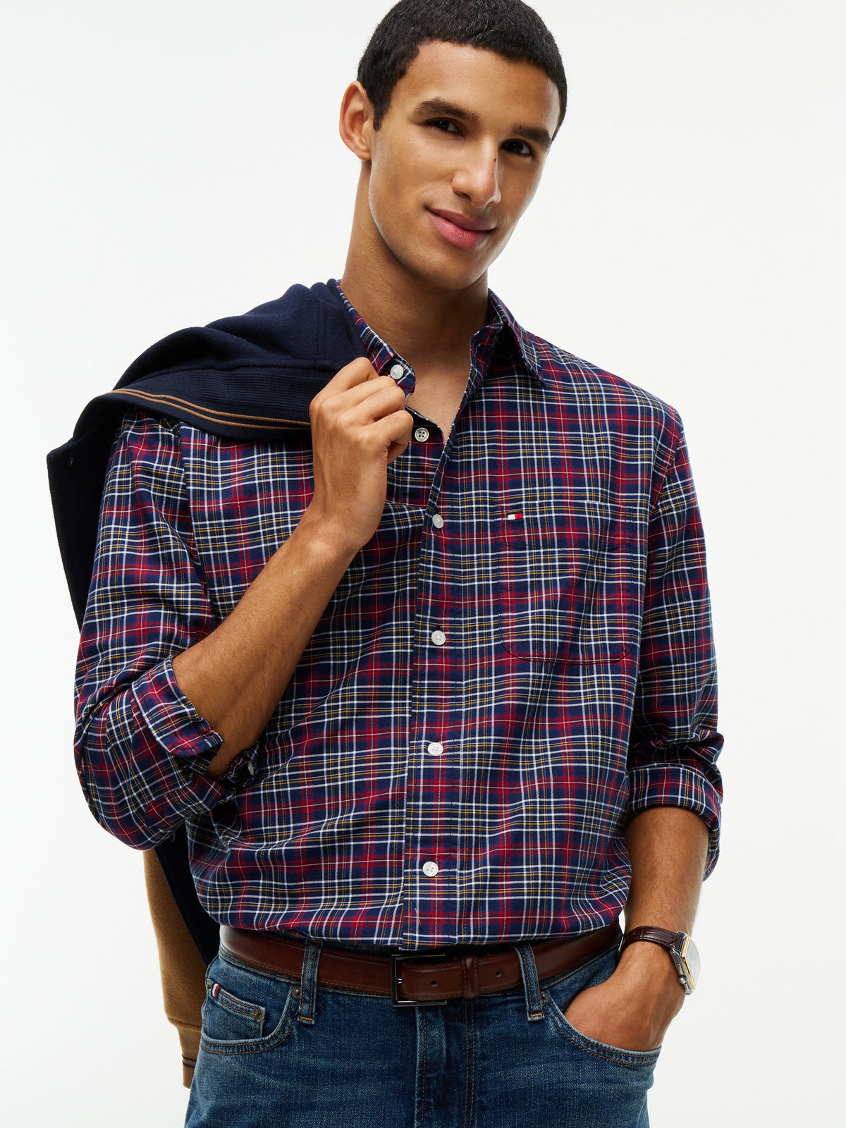 Tommy Hilfiger Herren Hemden Ms Blue