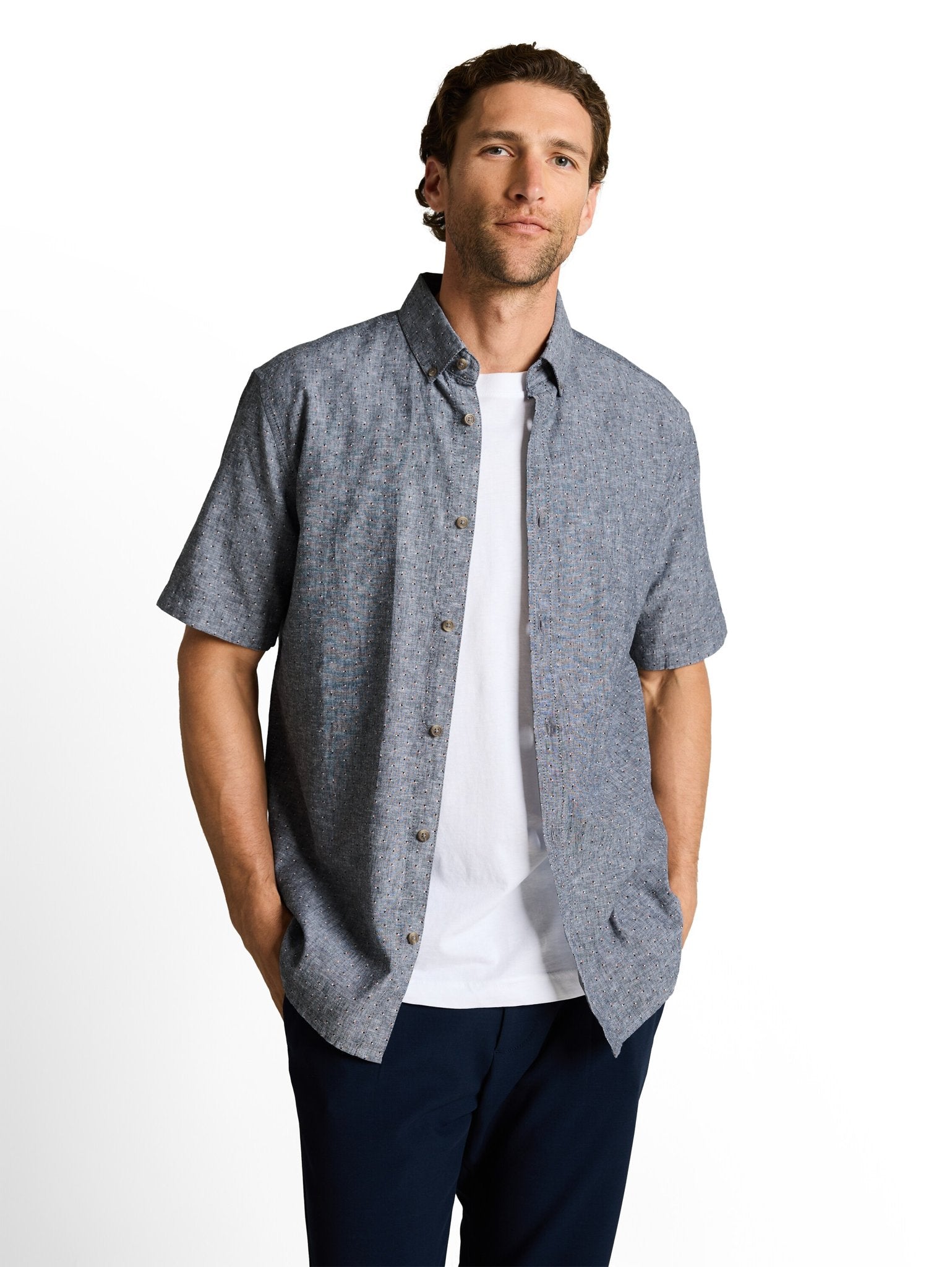 Tom Tailor Herren Hemden kurz Navy Design