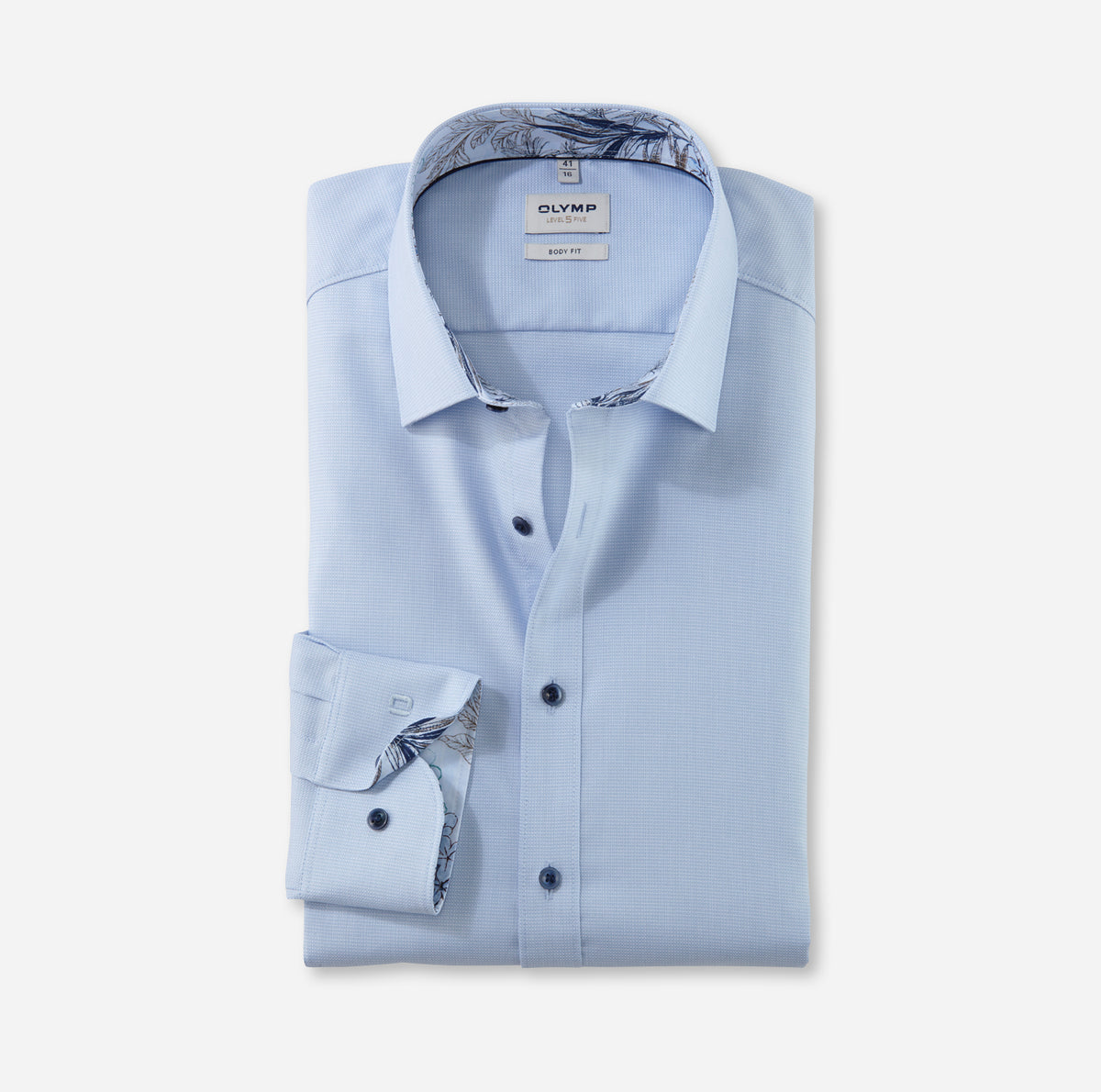 Olymp Herren Hemden lang  Bleu