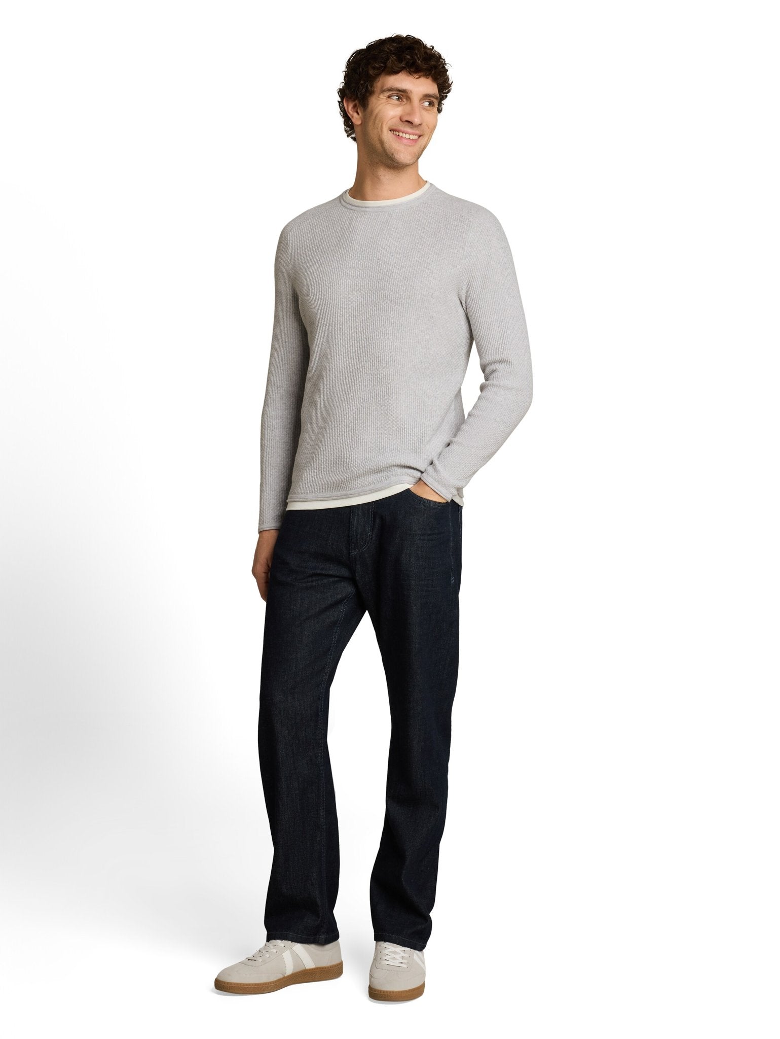 Tom Tailor denim Herren Pullover Light Stone Gre