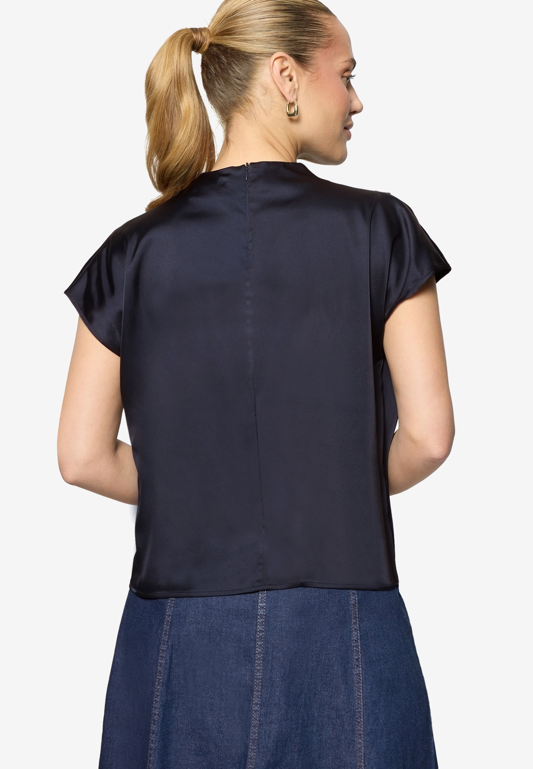 Zero Damen Blusen kurz Deep Sky