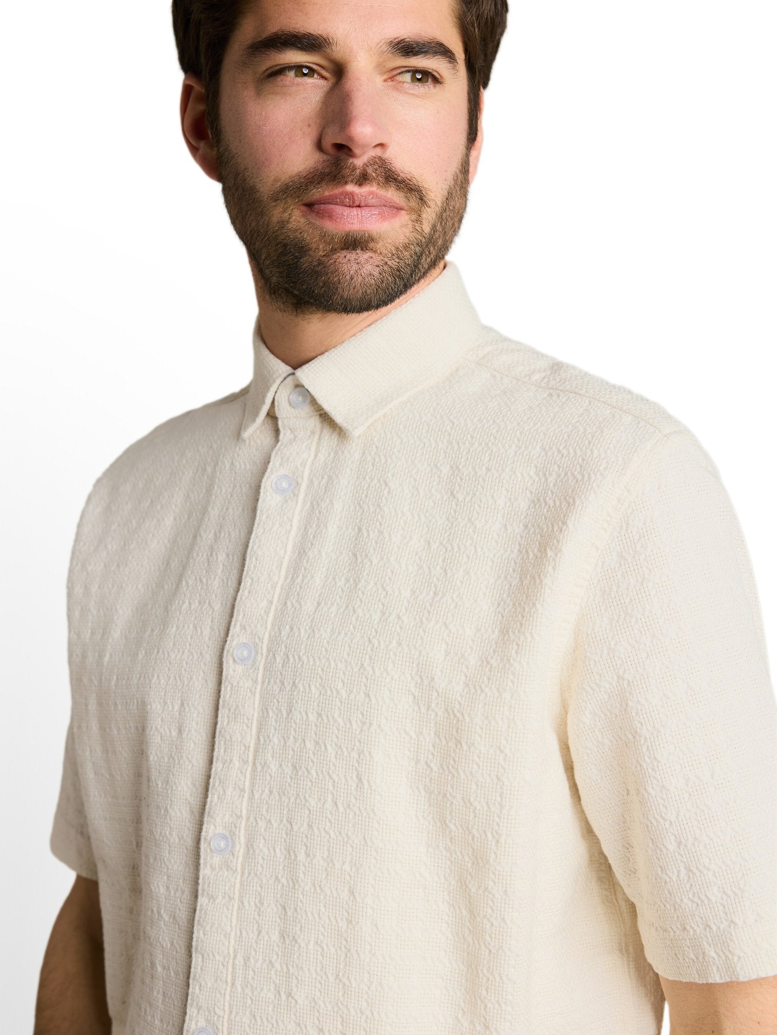 Tom Tailor Herren Hemden kurz Gardenia White