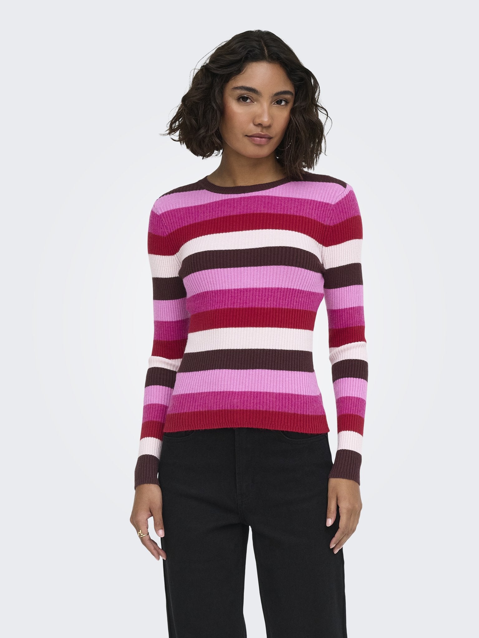Only Damen Pullover Fudge//Cyclam/