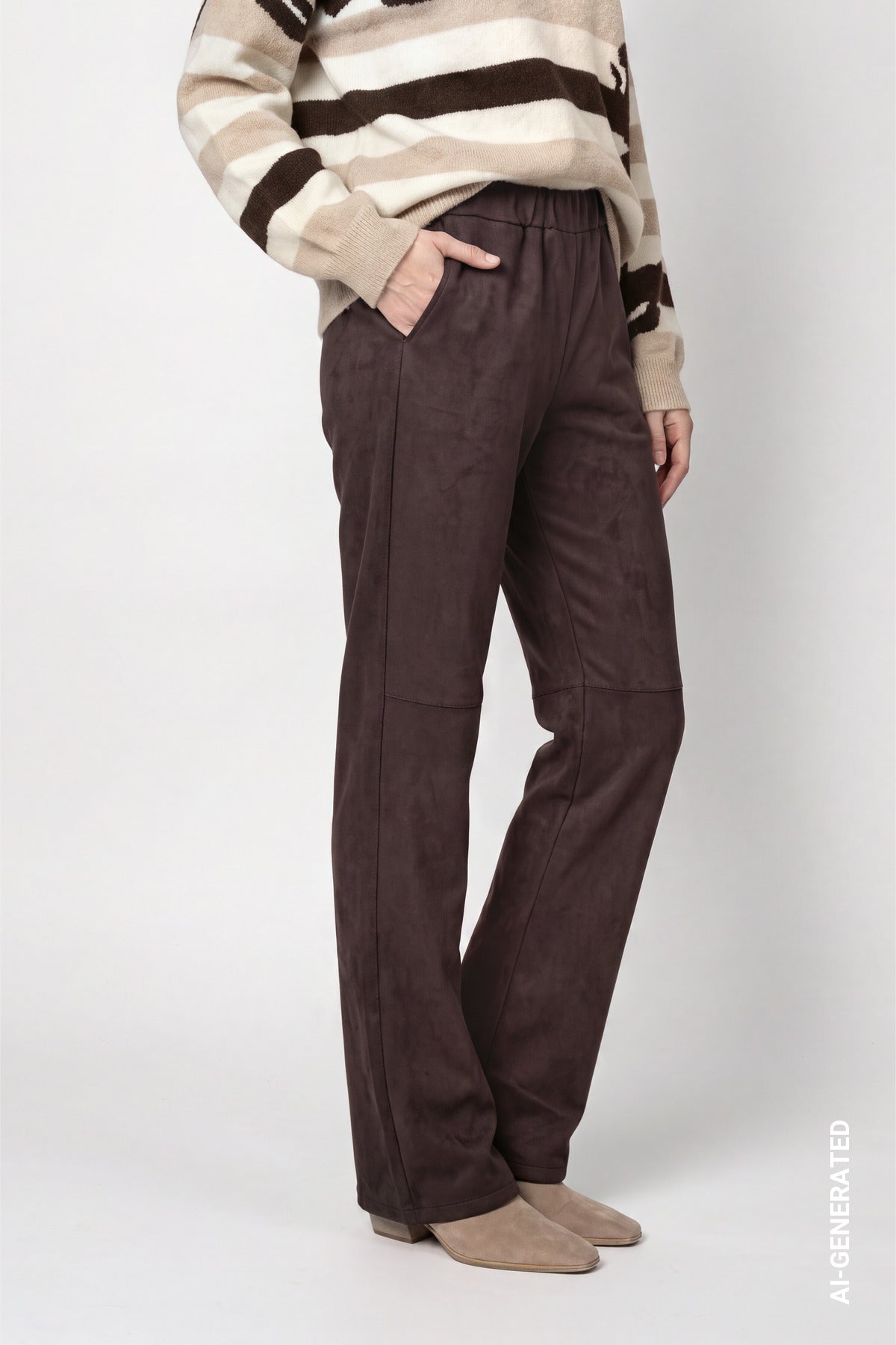 Monari Damen Hosen Black Coffe