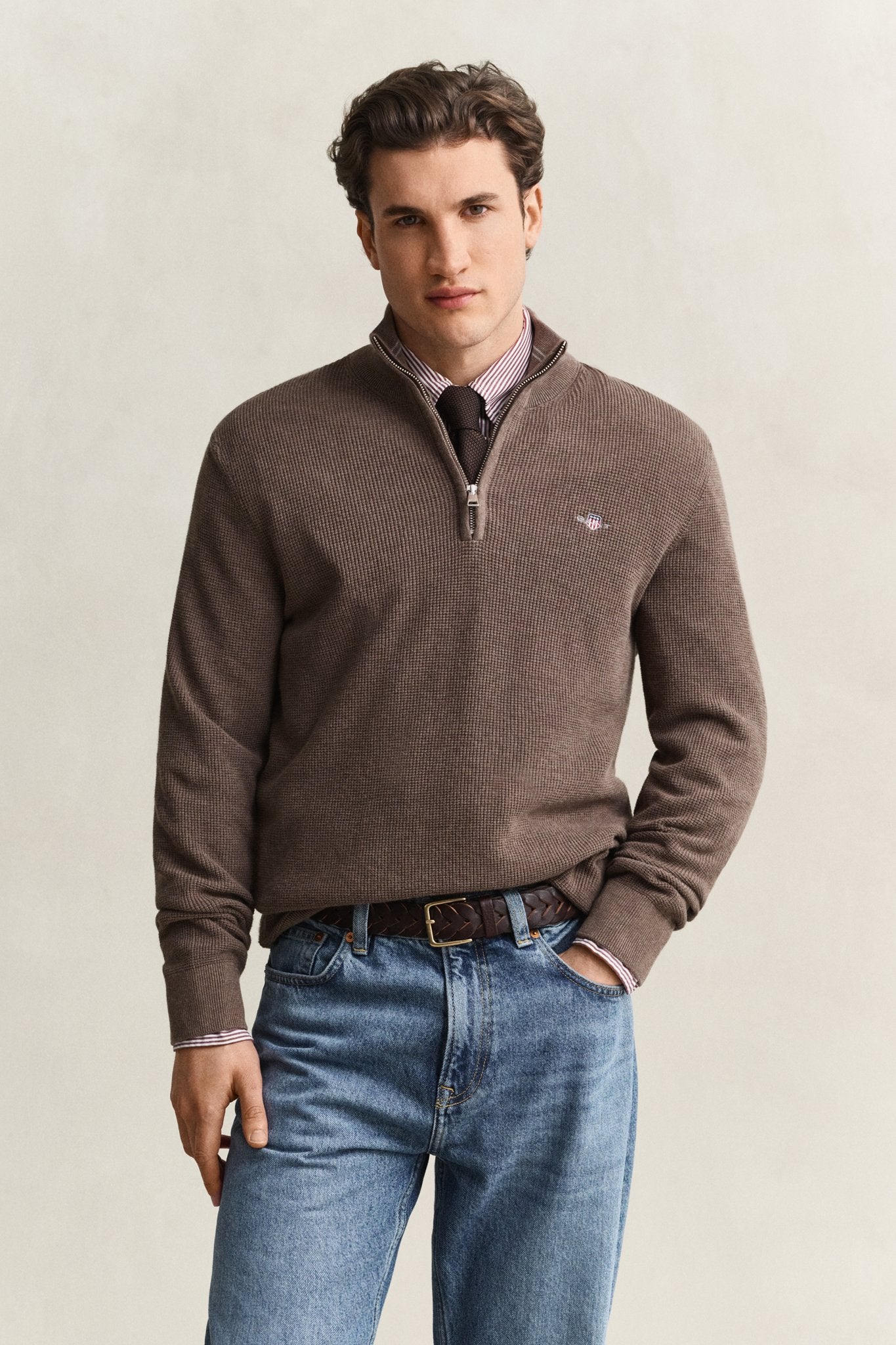 Gant Herren Pullover  Dark Hazeln