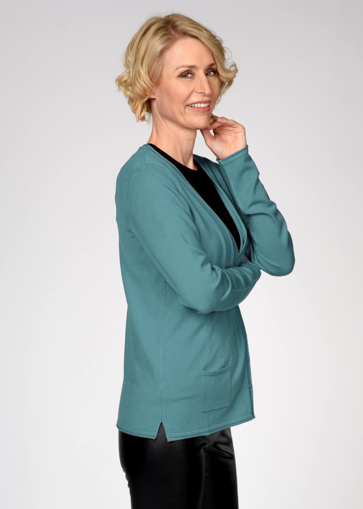 Clarina Damen Strickjacken  Ozean Gruen
