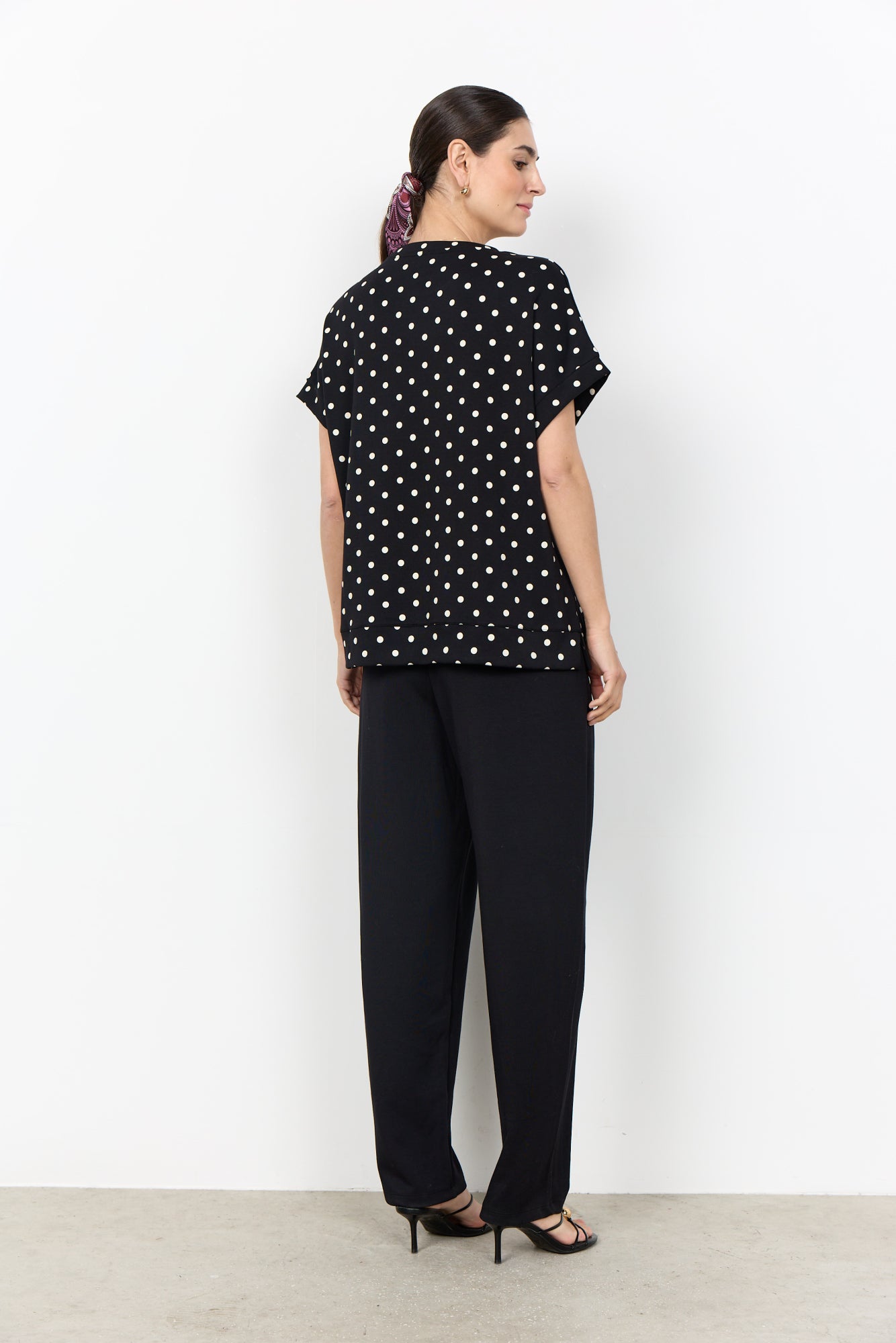 Soya Concept Damen Blusen kurz Black Combi