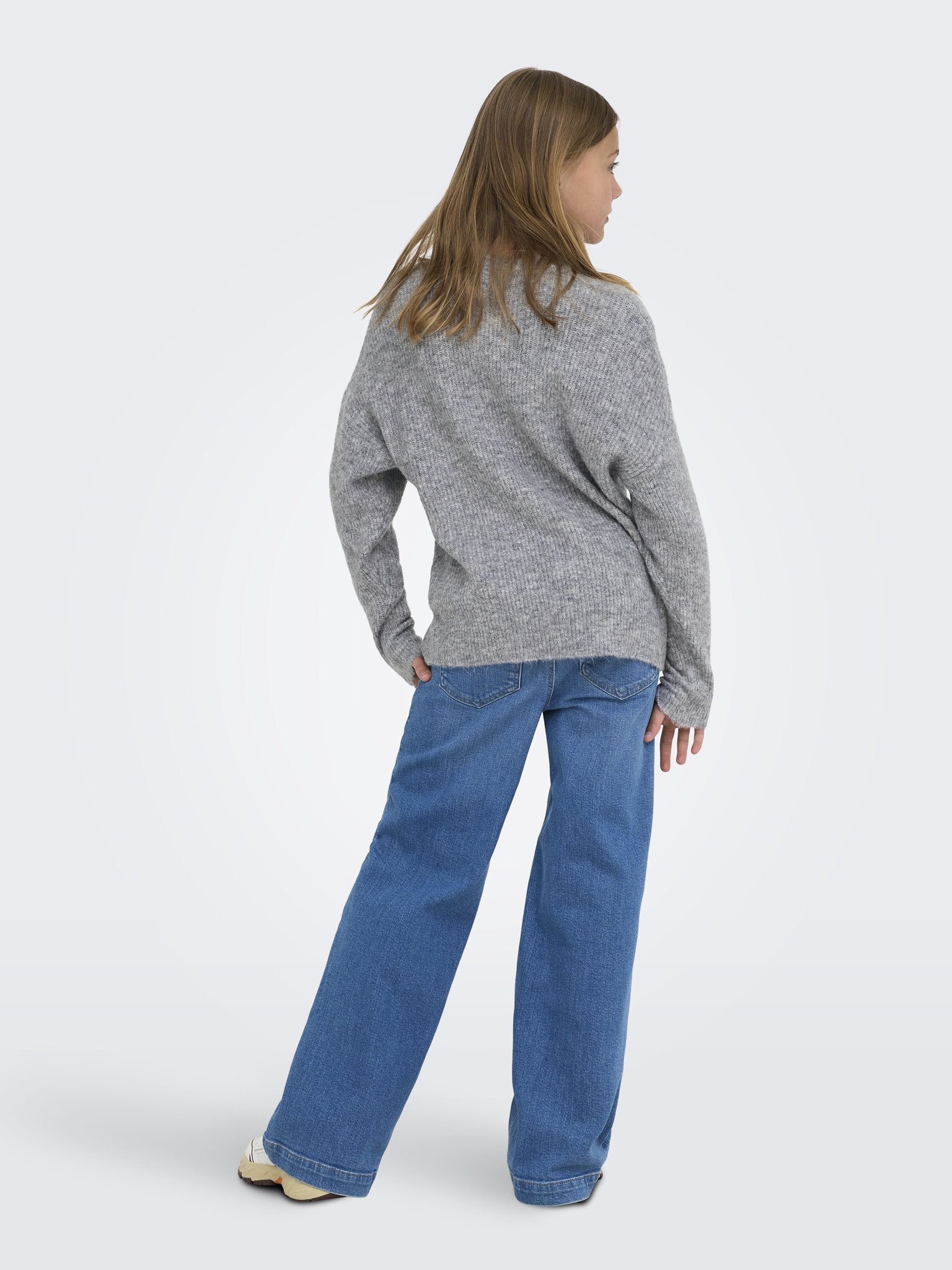 Only Mädchen Pullover & Strickjacken Grey Melange/Pa