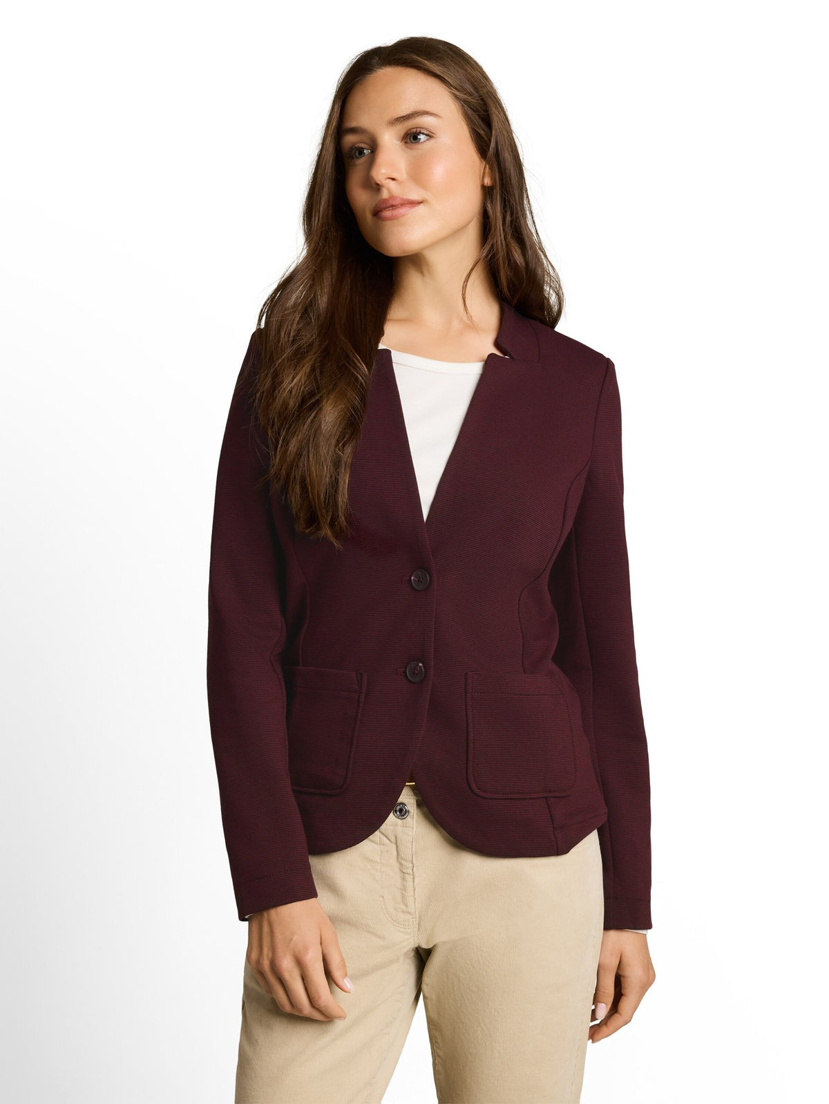 Tom Tailor Damen Blazer Preppy Plum Mel