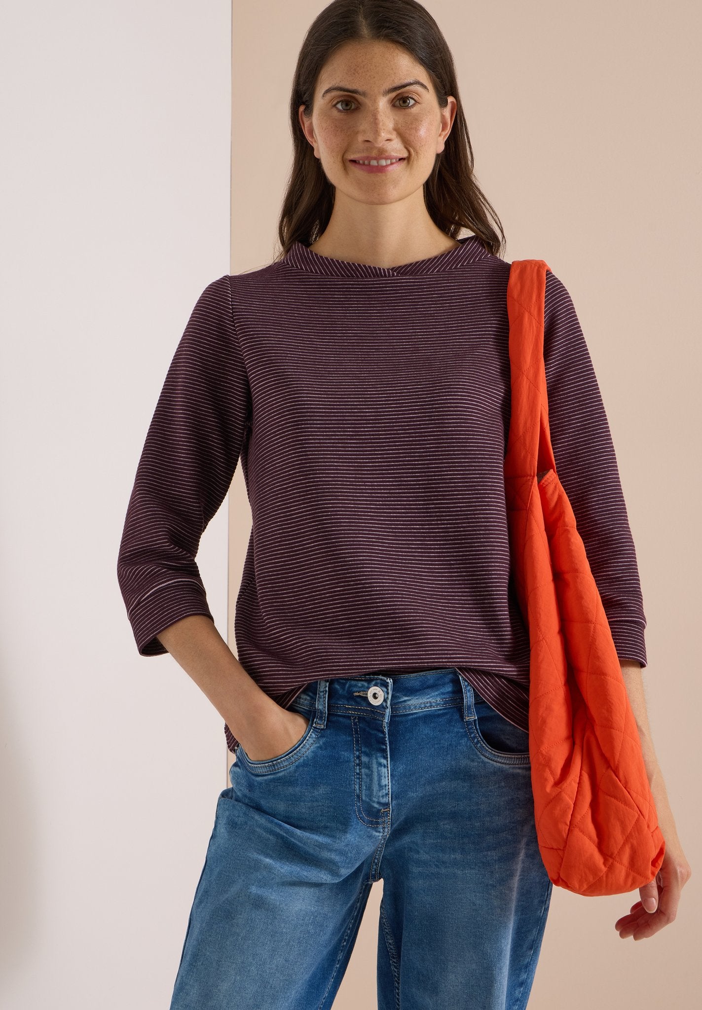 Cecil Damen T-Shirts  Berry Red