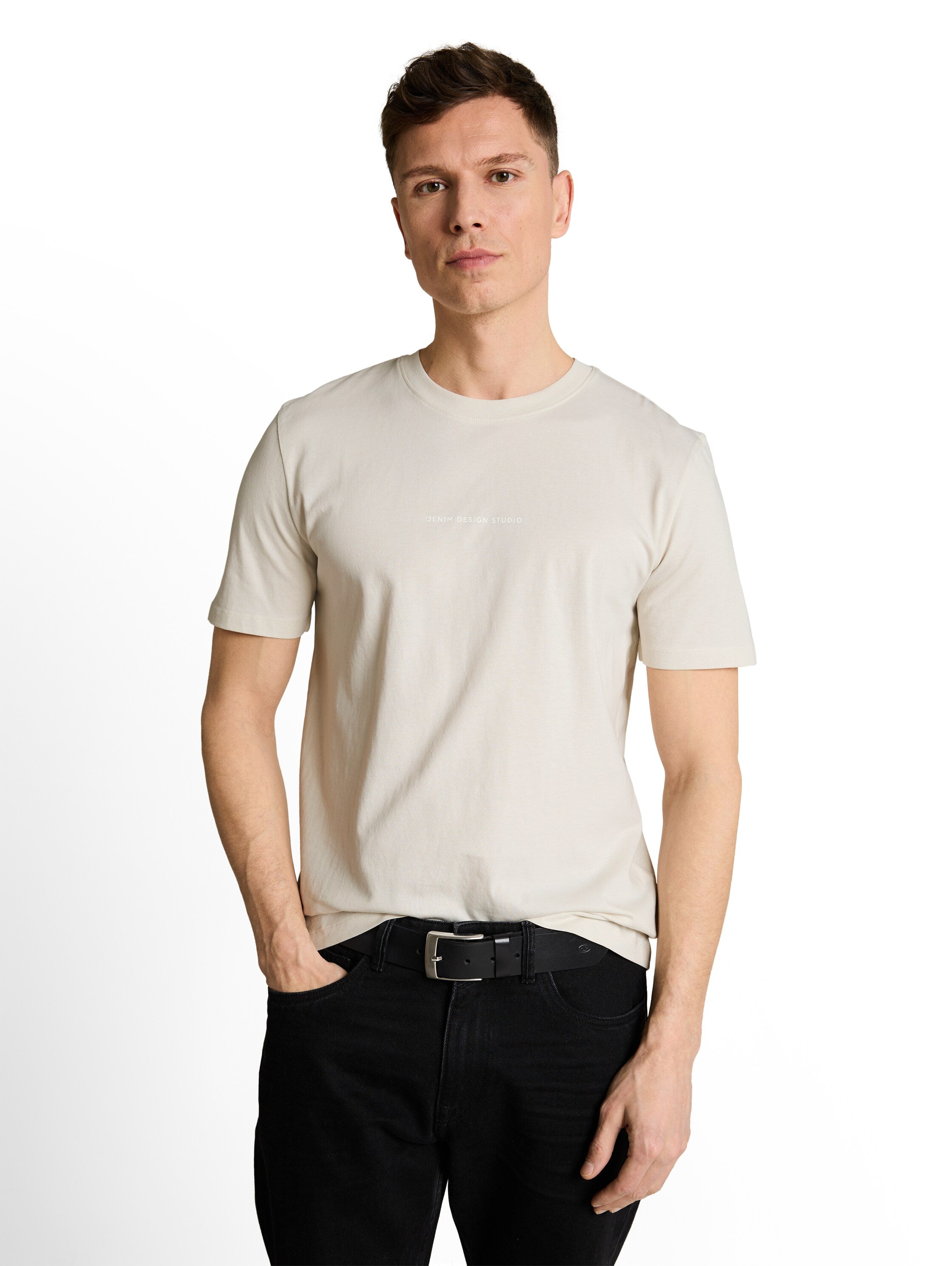 Tom Tailor denim Herren T-Shirts kurz Greyish White