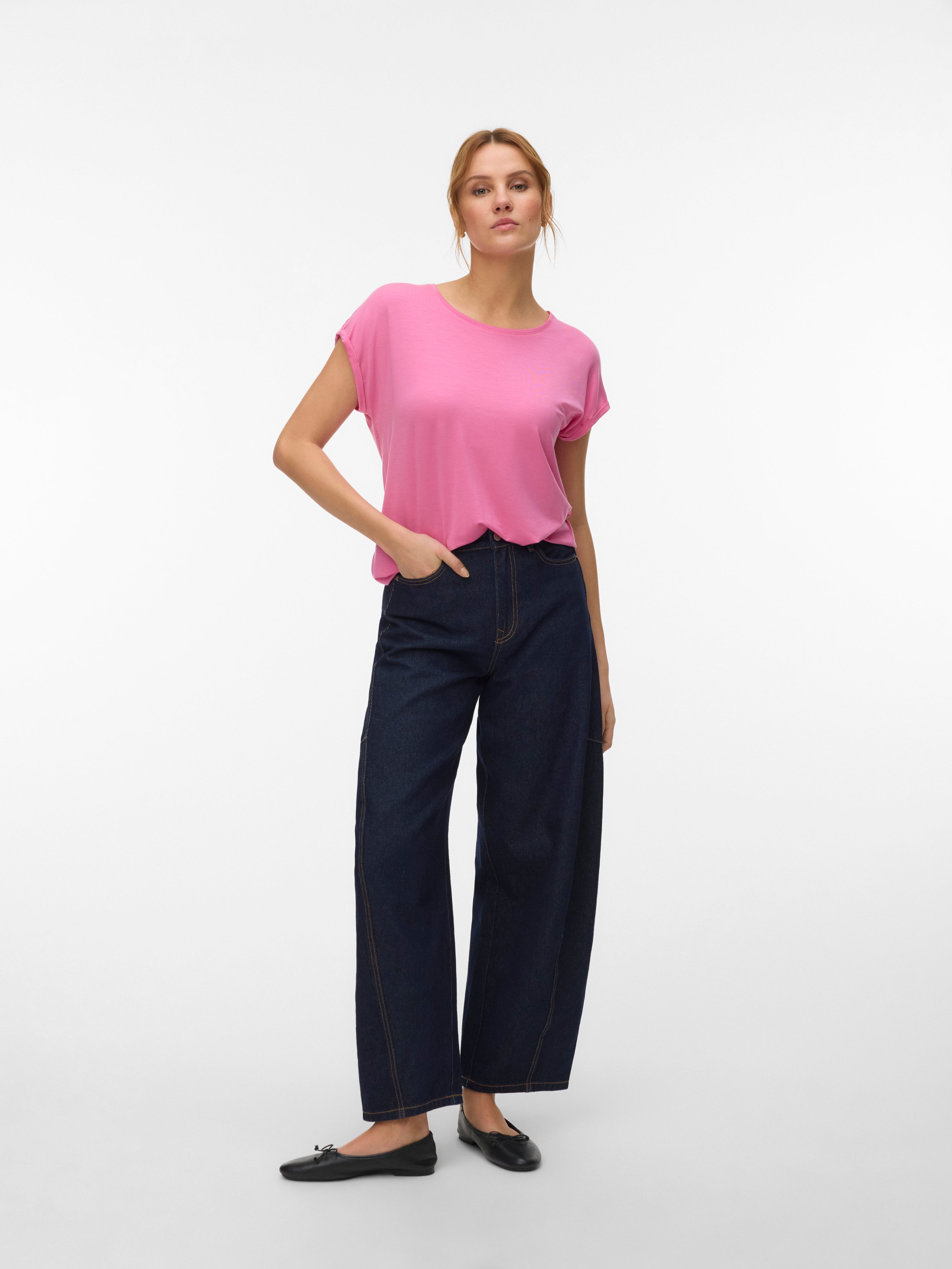 Vero Moda Damen T-Shirts Pink Cosmos