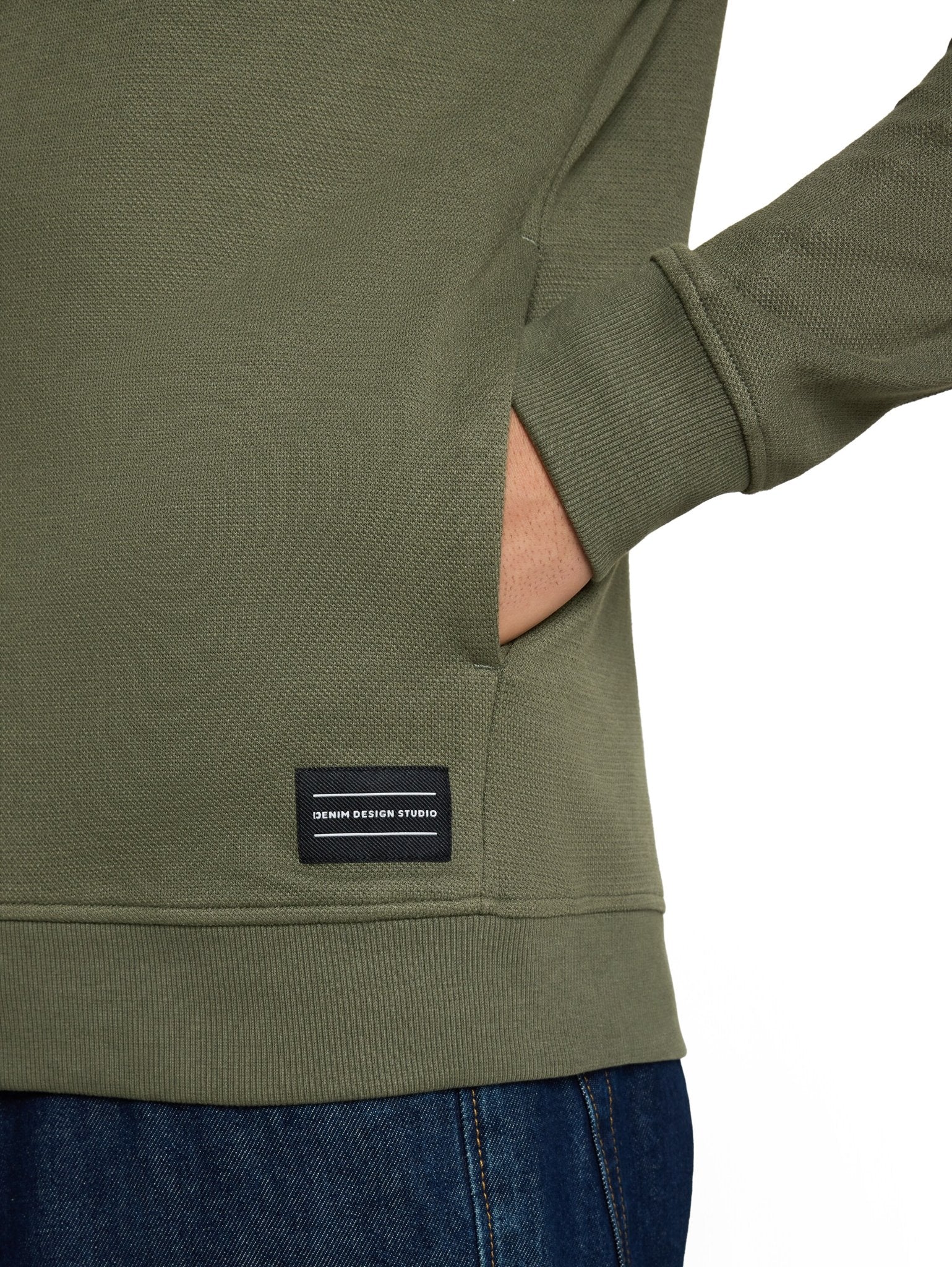 Tom Tailor denim Herren Sweatjacken Urban Olive Gre
