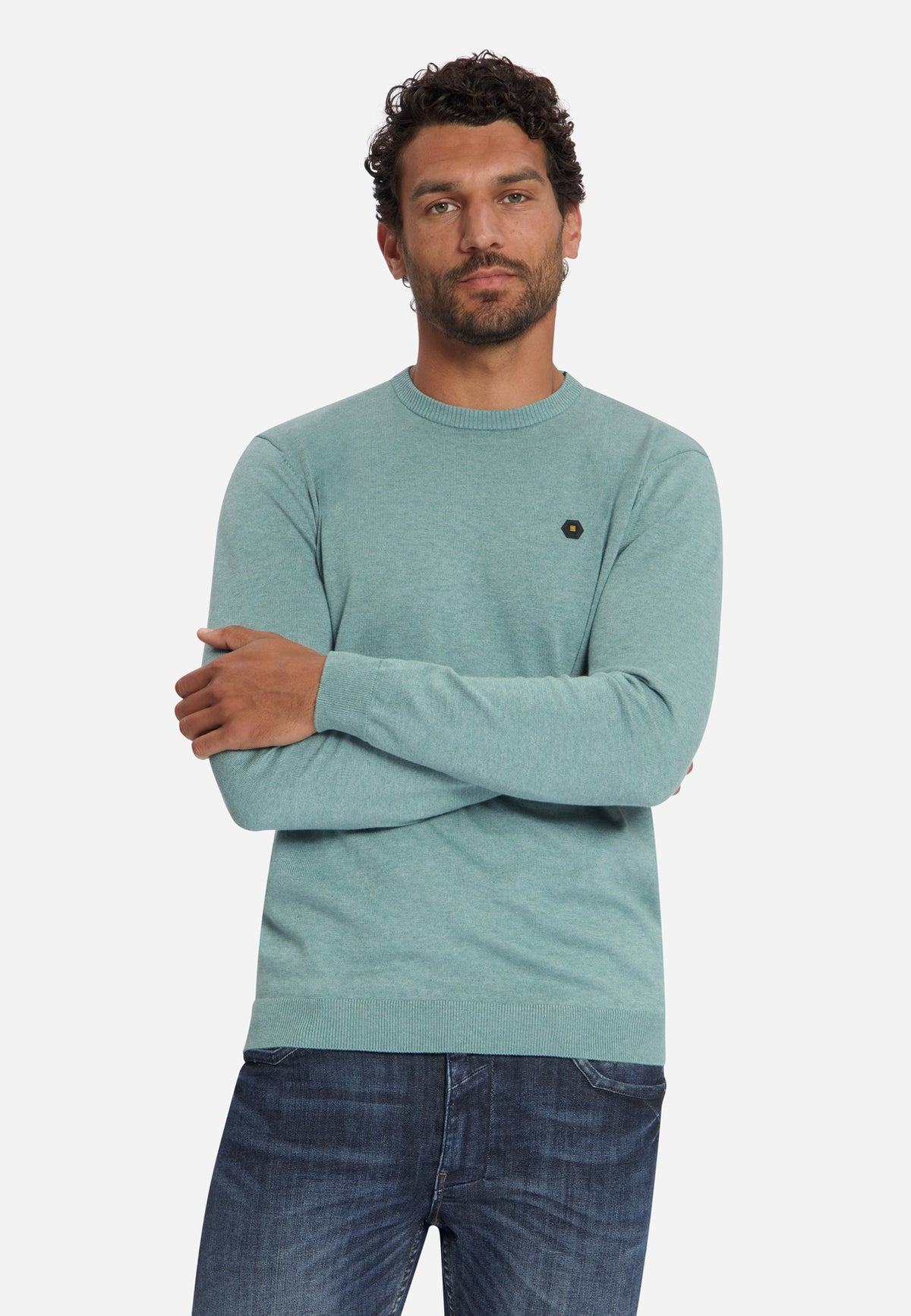 No Excess Herren Pullover Dusty Blue